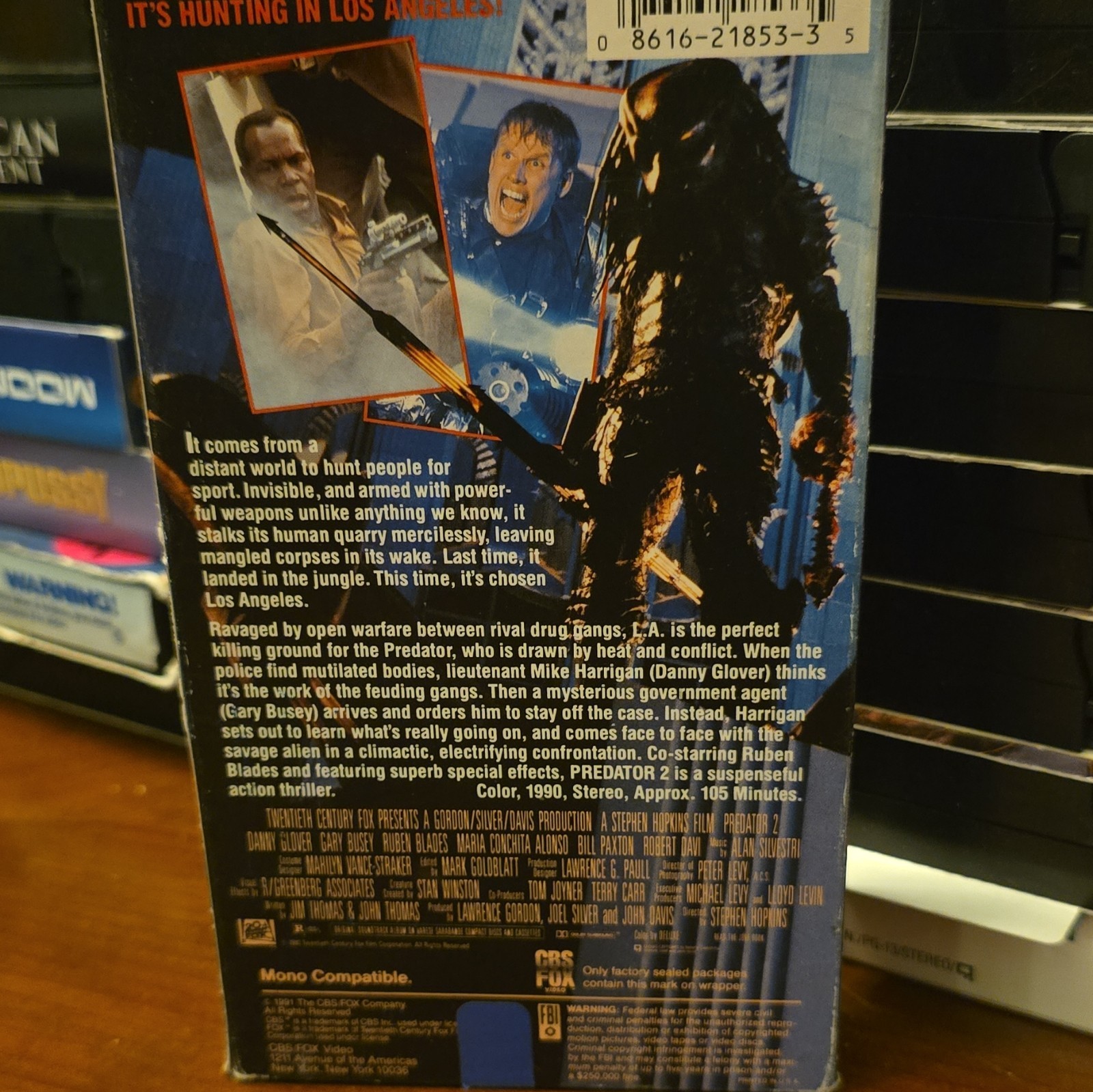 20th Century Fox Predator 2 VHS 1990 R Stephen Hopkins Sci-Fi NTSC CC English