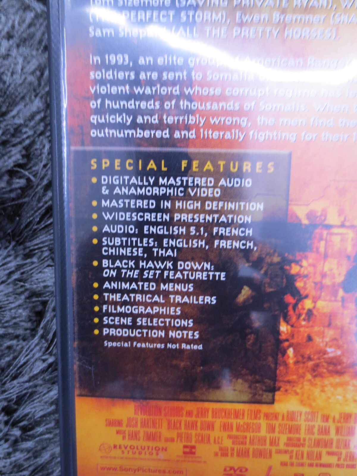 Black Hawk Down DVD 2002 Ridley Scott Jerry Bruckheimer Josh Hartnett Action