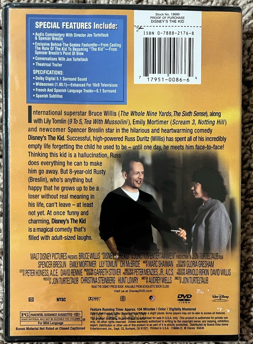 Disney’s The Kid (DVD, 2000) Bruce Willis – Brand New!!!