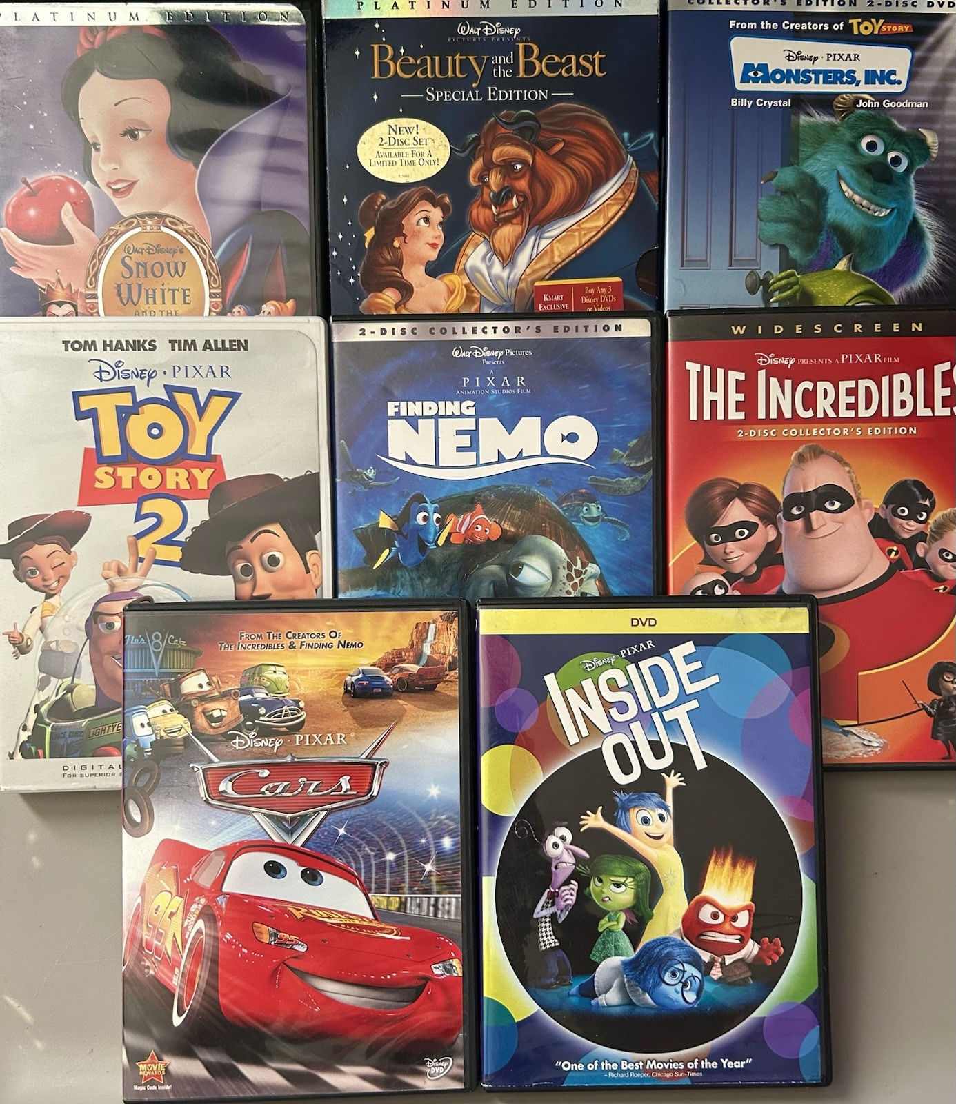 The Disney 8-DVD Collection 🏰 Snow White! Monsters, Inc! Inside Out…and more!