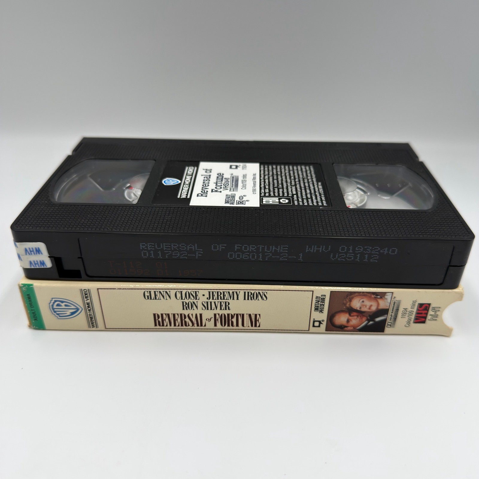 Reversal of Fortune VHS 1990 Jeremy Irons Glenn Close Warner Home Video 11934