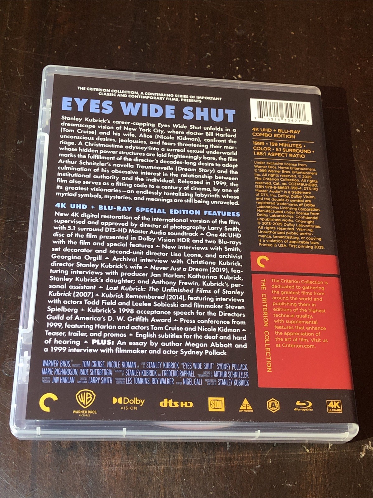 Eyes Wide Shut 4K + Blu-ray Criterion Collection (Ships in Box)