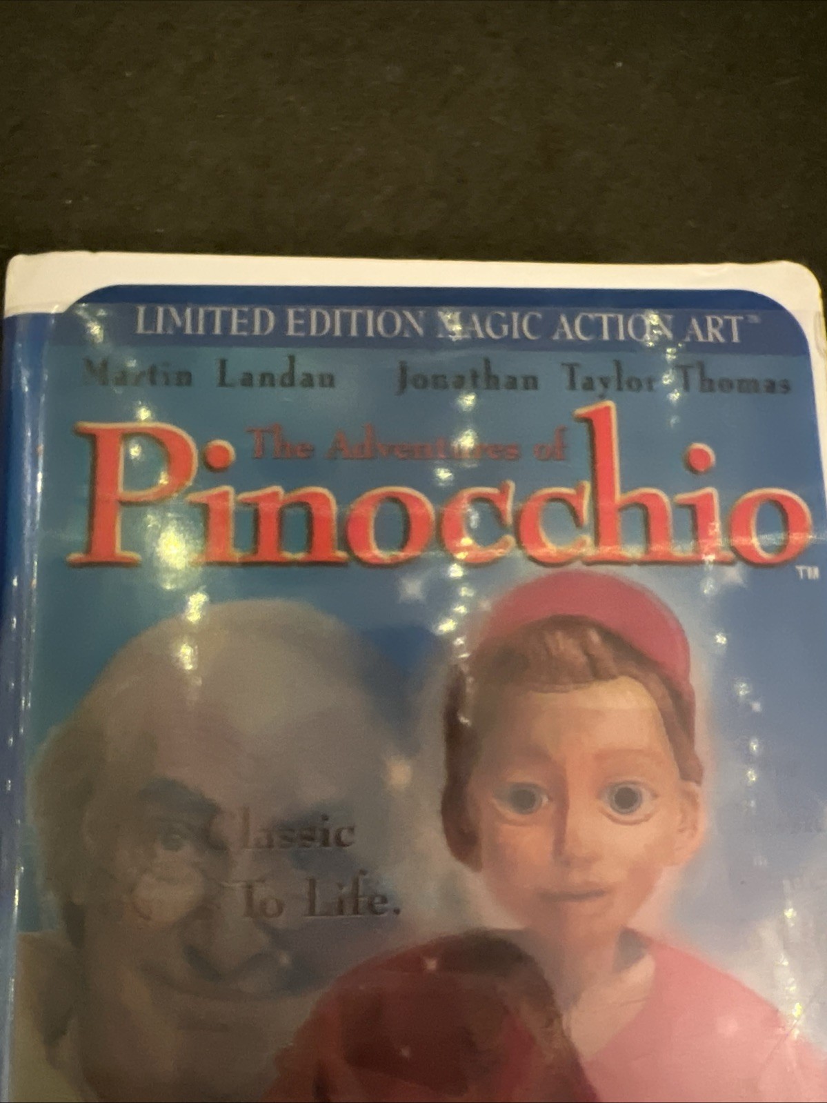 The Adventures of Pinocchio VHS tape hologram cover, Martin Landau Clamshell ￼