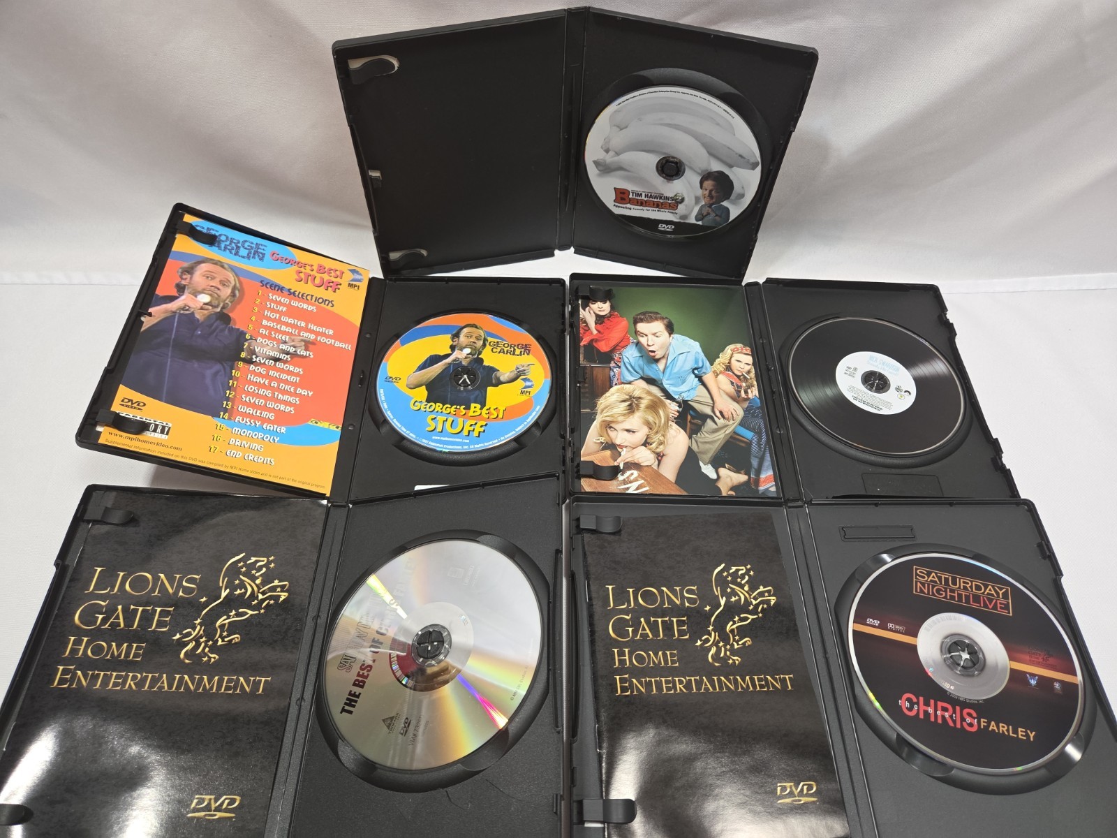 Lot Of 5 Stand Up Comedy DVDS Chris Farley George Carlin Nick Swardson Tim Hawki