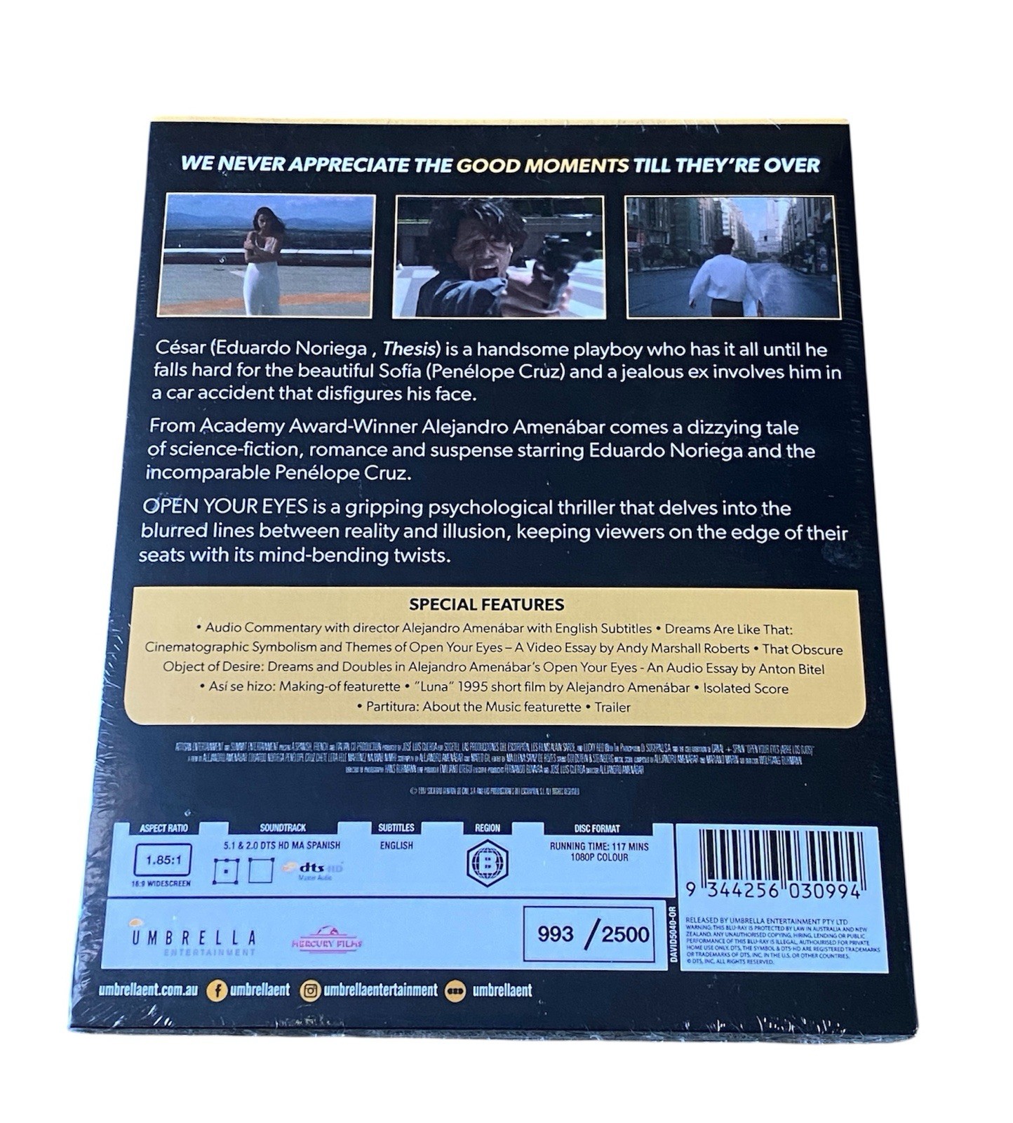 Open Your Eyes (Blu-Ray, 1997) Umbrella Films BRAND NEW Numbered Edition REG B