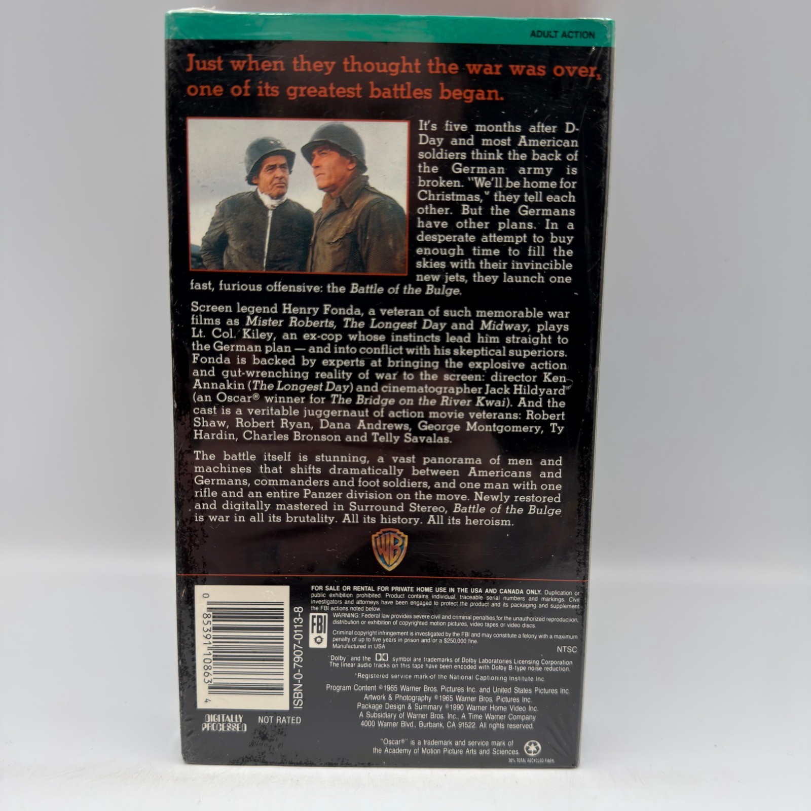 Battle of the Bulge VHS 1990 Warner Home Video Henry Fonda Sealed New WWII Movie