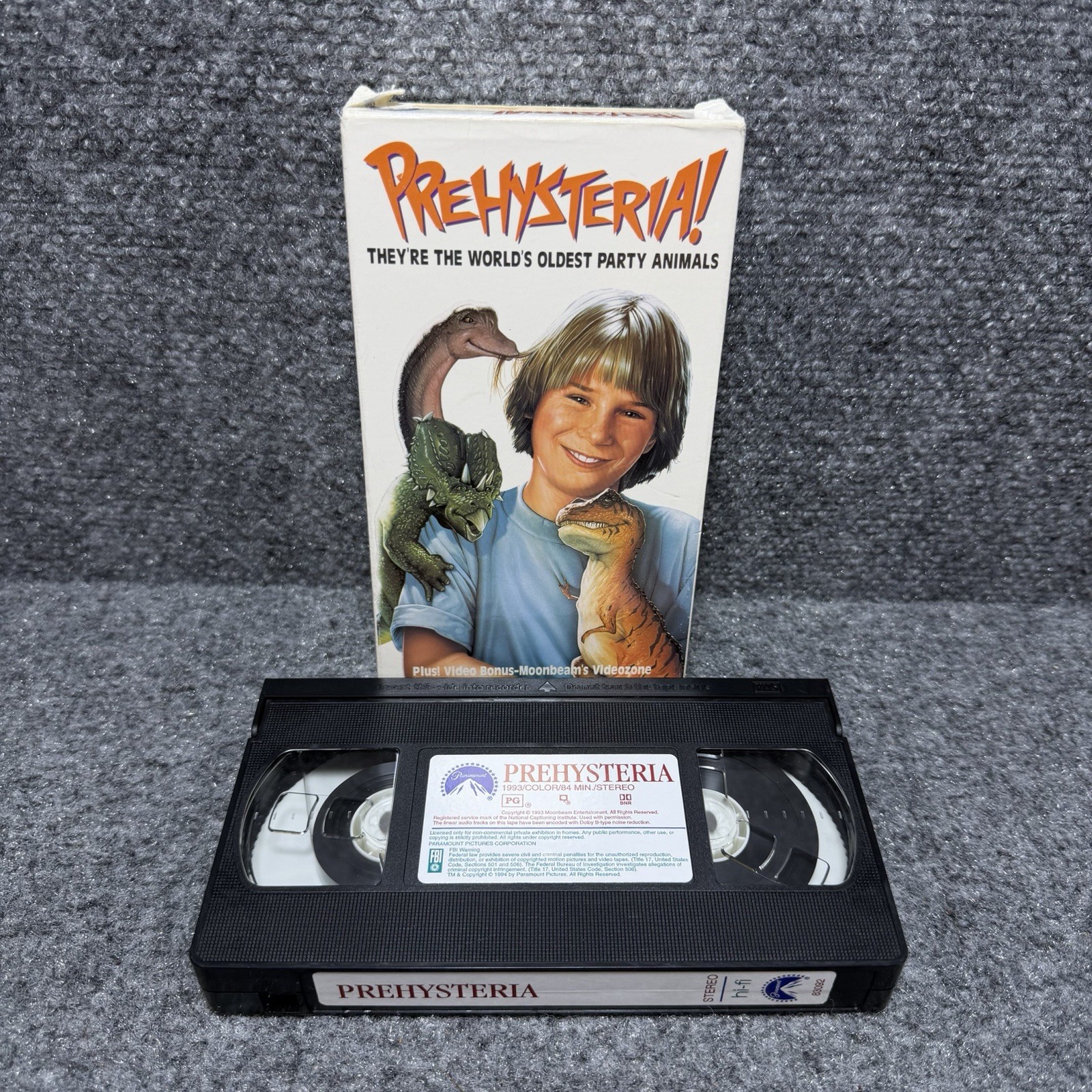 Prehysteria! Dinosaur Family Movie Moonbeam Tape (1993) Rated PG – Kids Movie