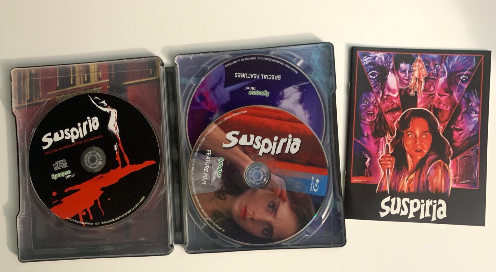 Suspiria (3-Disc Limited Edition Steelbook) (Blu-ray, 1977) Dario Argento, MINT