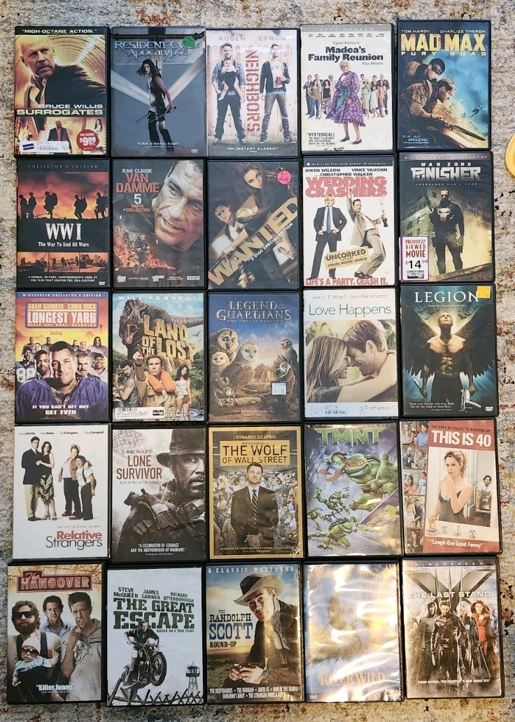 99 DVD Movie Lot Action Comedy Drama Sci-Fi Fantasy Western Family TV Series Mix