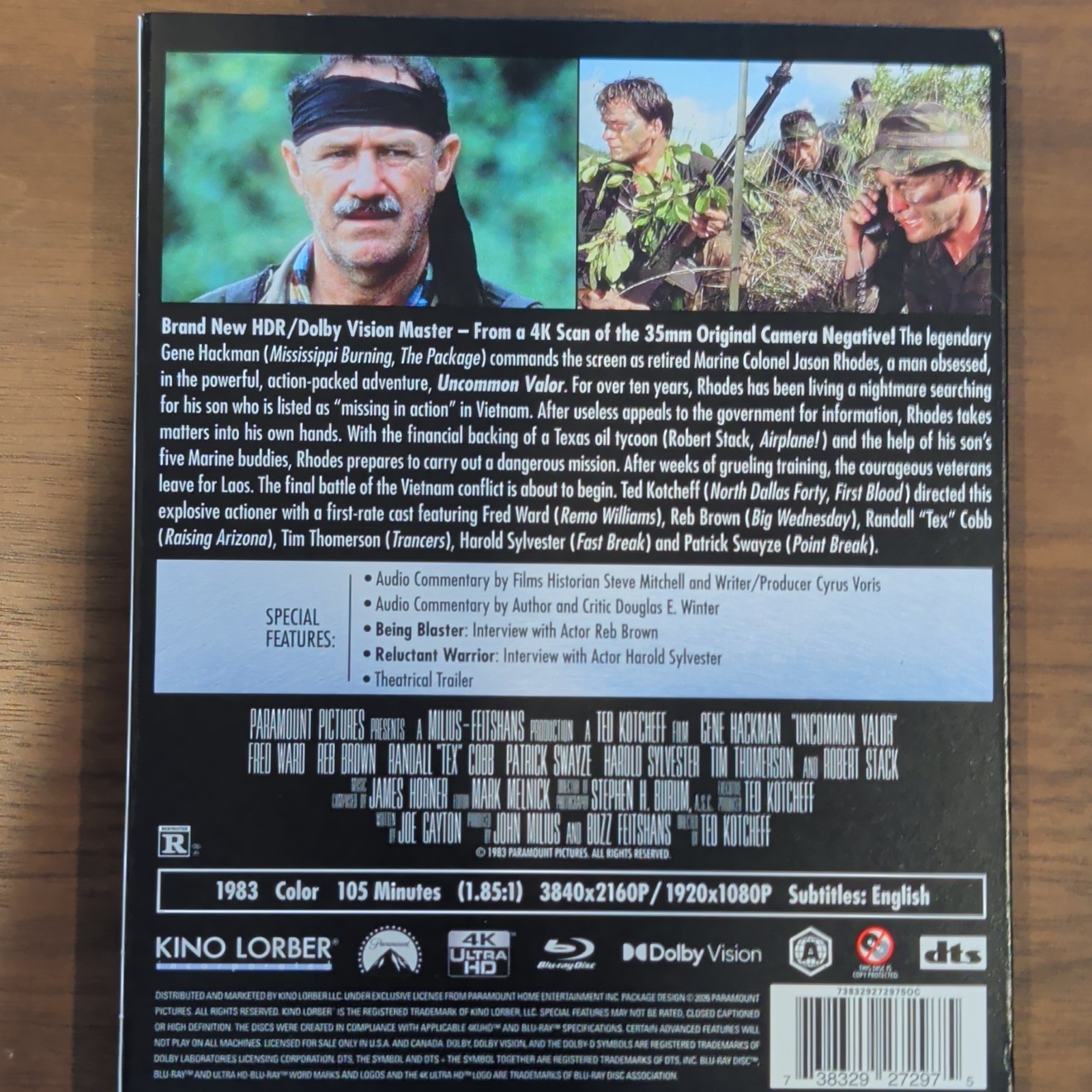 Kino Lorber Uncommon Valor 4K UHD + Blu-ray HDR Dolby Vision (1983)