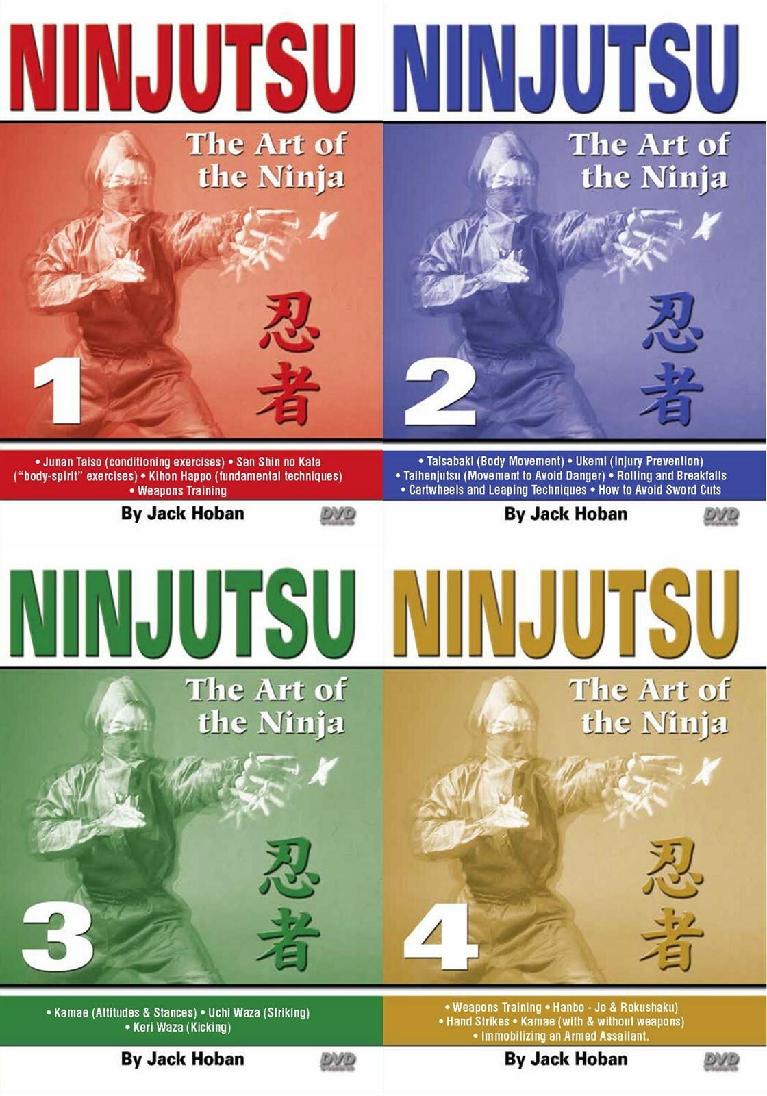 4 DVD SET Ninjutsu Art of the Ninja Secret Techniques – Shidoshi Jack Hoban