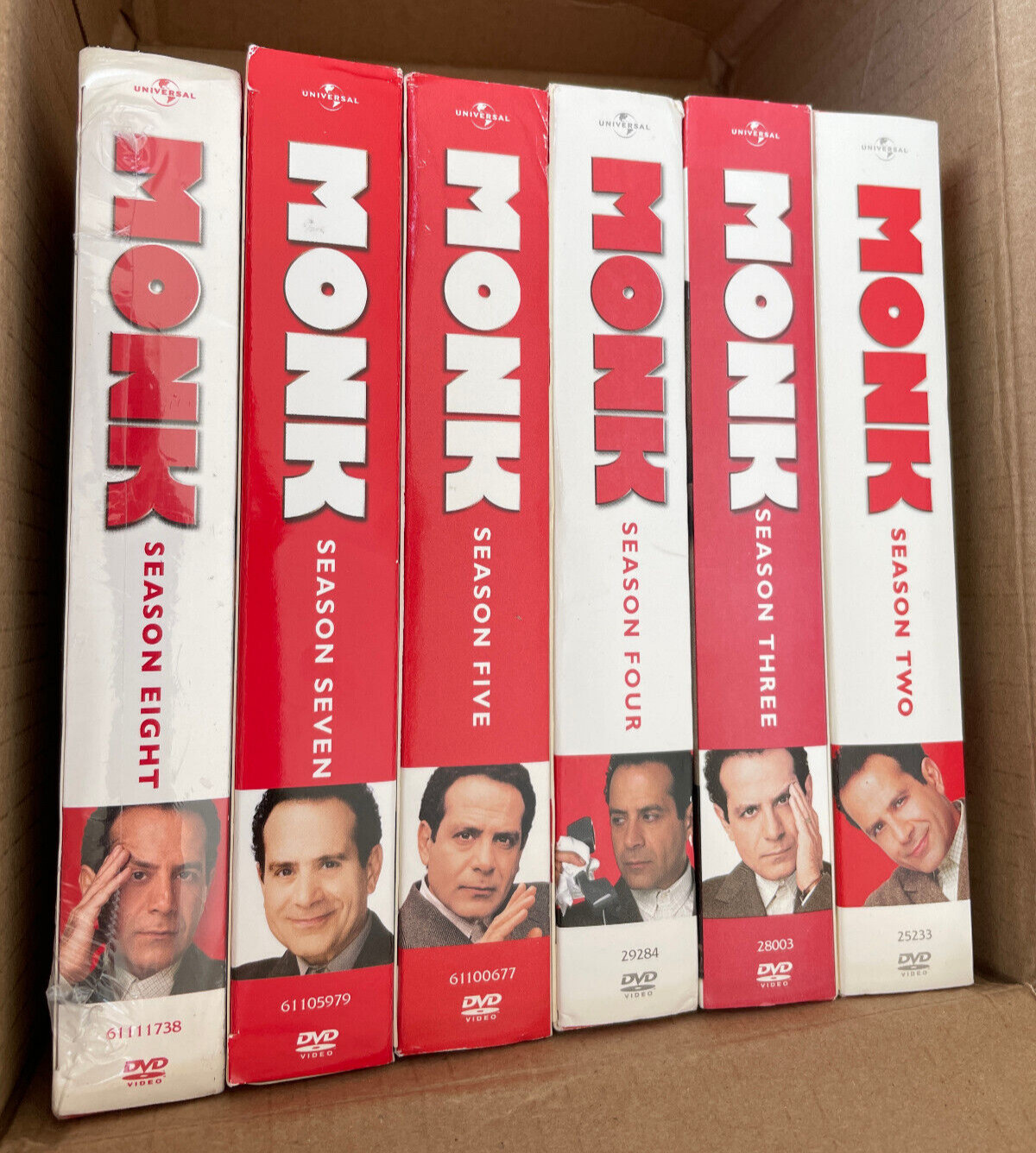 Monk TV Series DVD LOT (2002-09) Seasons 2, 3, 4, 5, 7, 8 Tony Shalhoub LIKE NEW