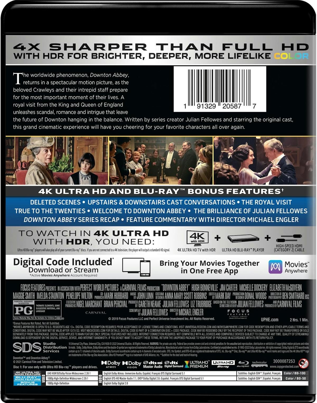 Downton Abbey The Movie 4K UHD Blu-ray Hugh Bonneville NEW
