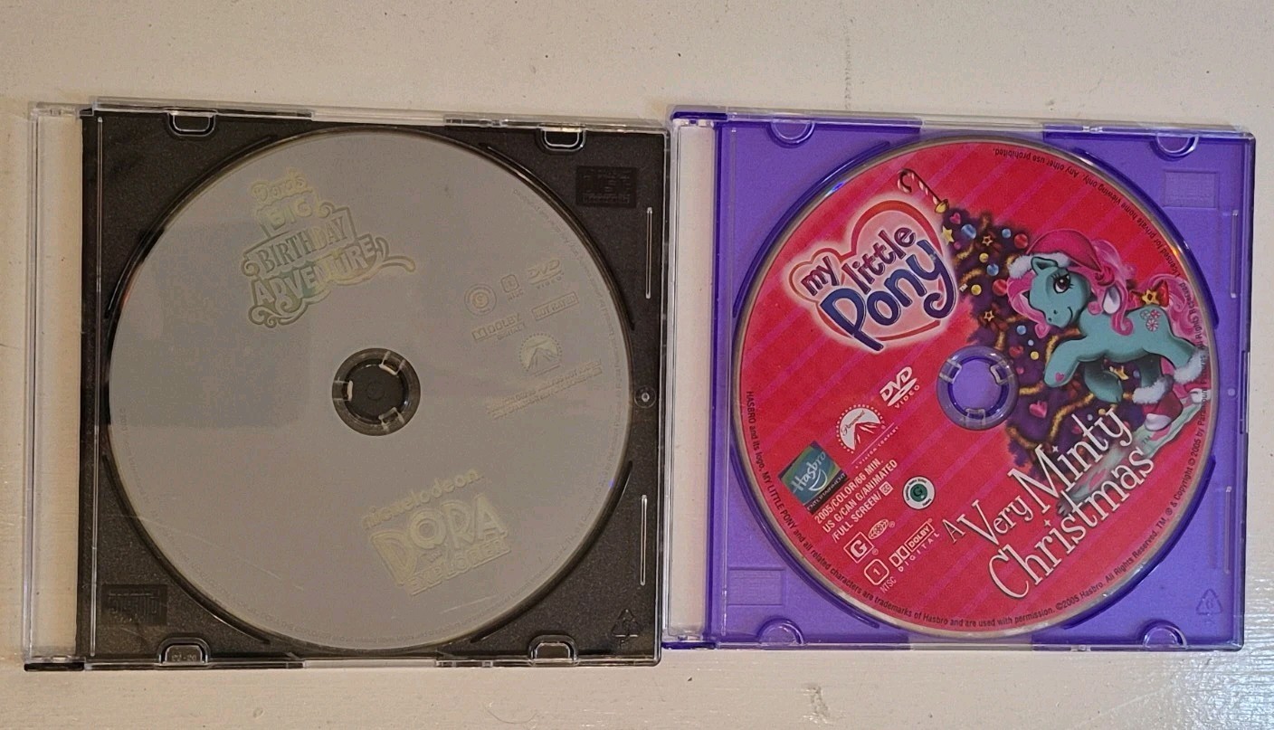 Lot of 11 Kids Girls DVDs My Little Pony Hello Kitty Barney Dora Shimmer Shine