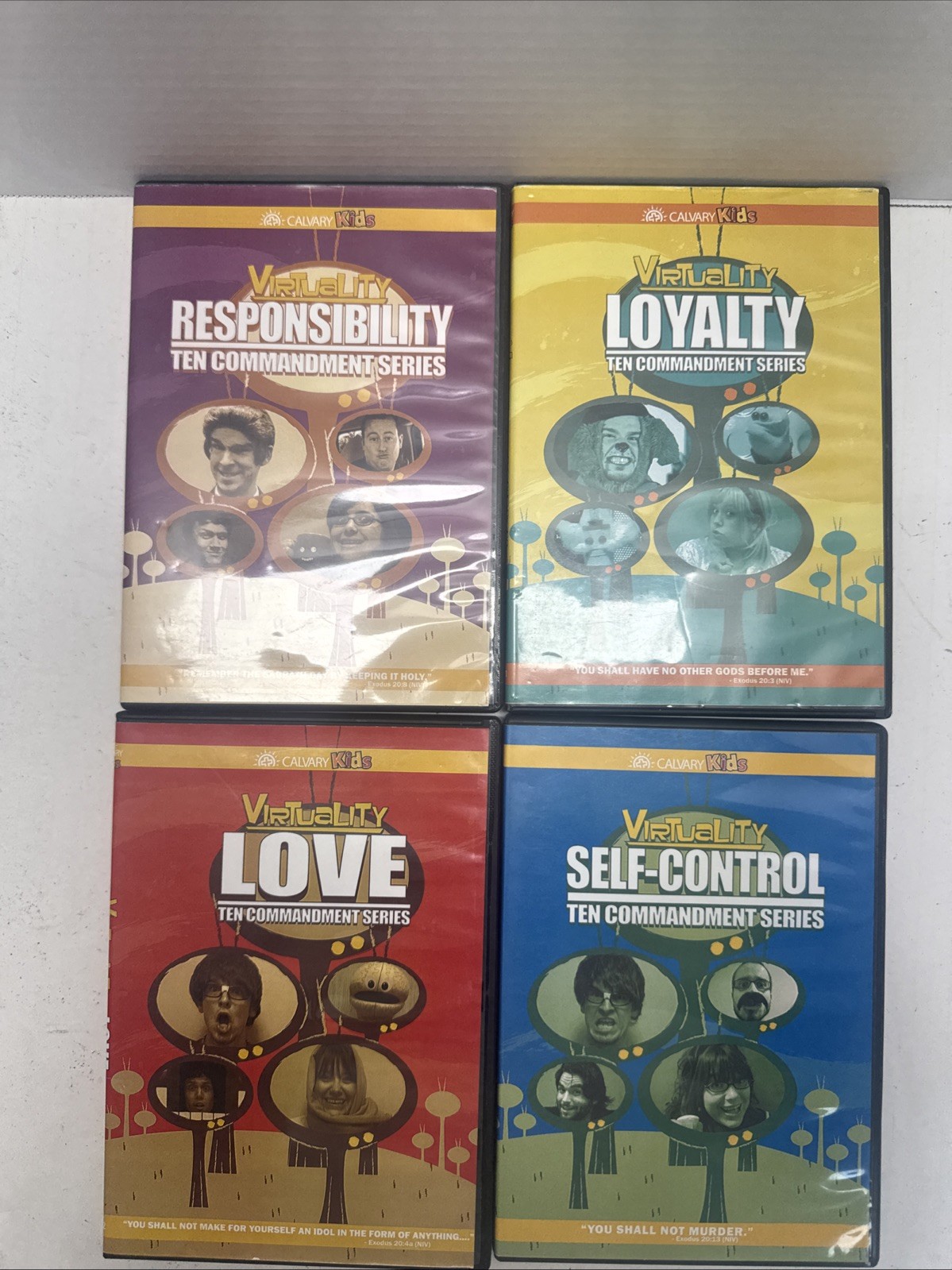 Cavalry Kids Lot Of 4 Virtuality Ten Commandments Series DVD Lot Of 4