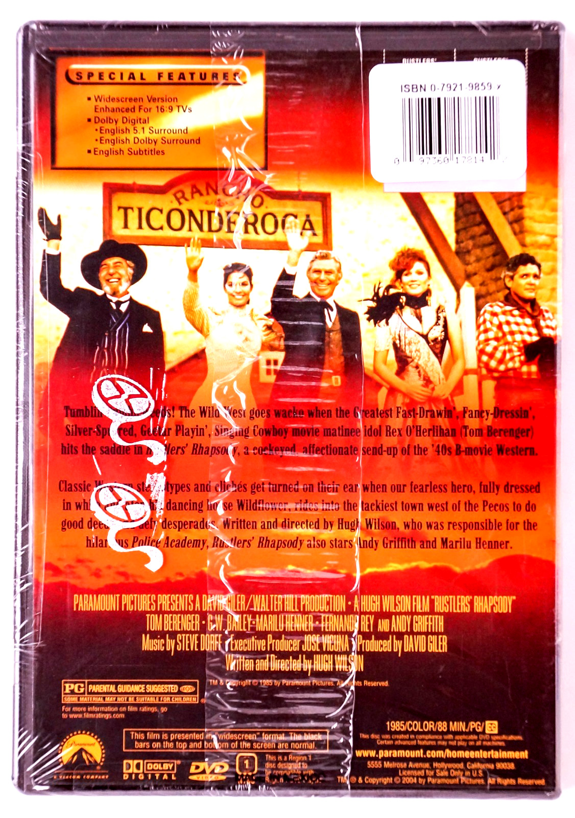 Rustlers’ Rhapsody Tom Berenger 2004 DVD NEW SEALED Marilu Henner Andy Griffith