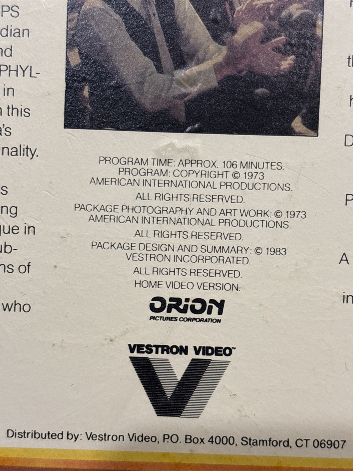 DILLINGER CED Vestron Video W. Oates, B. Johnson, C. Leachman 1983 Vintage RARE