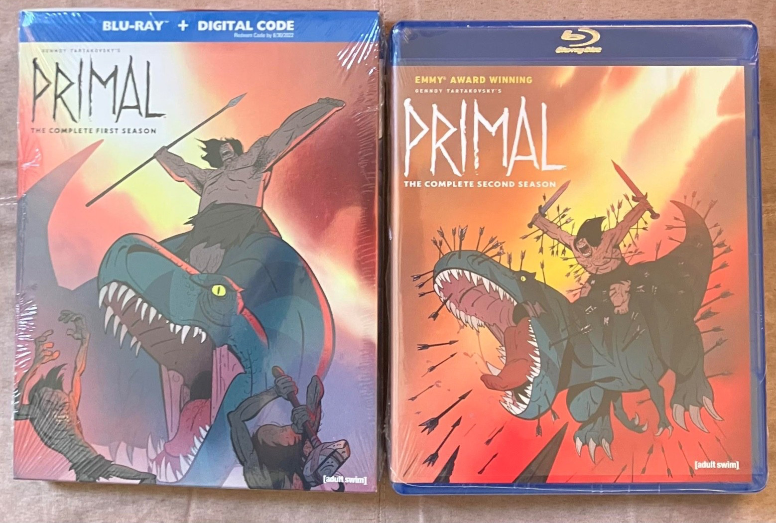 Genndy Tartarkovsky’s Primal Complete Seasons One & Two Blu-rays with Slipcovers