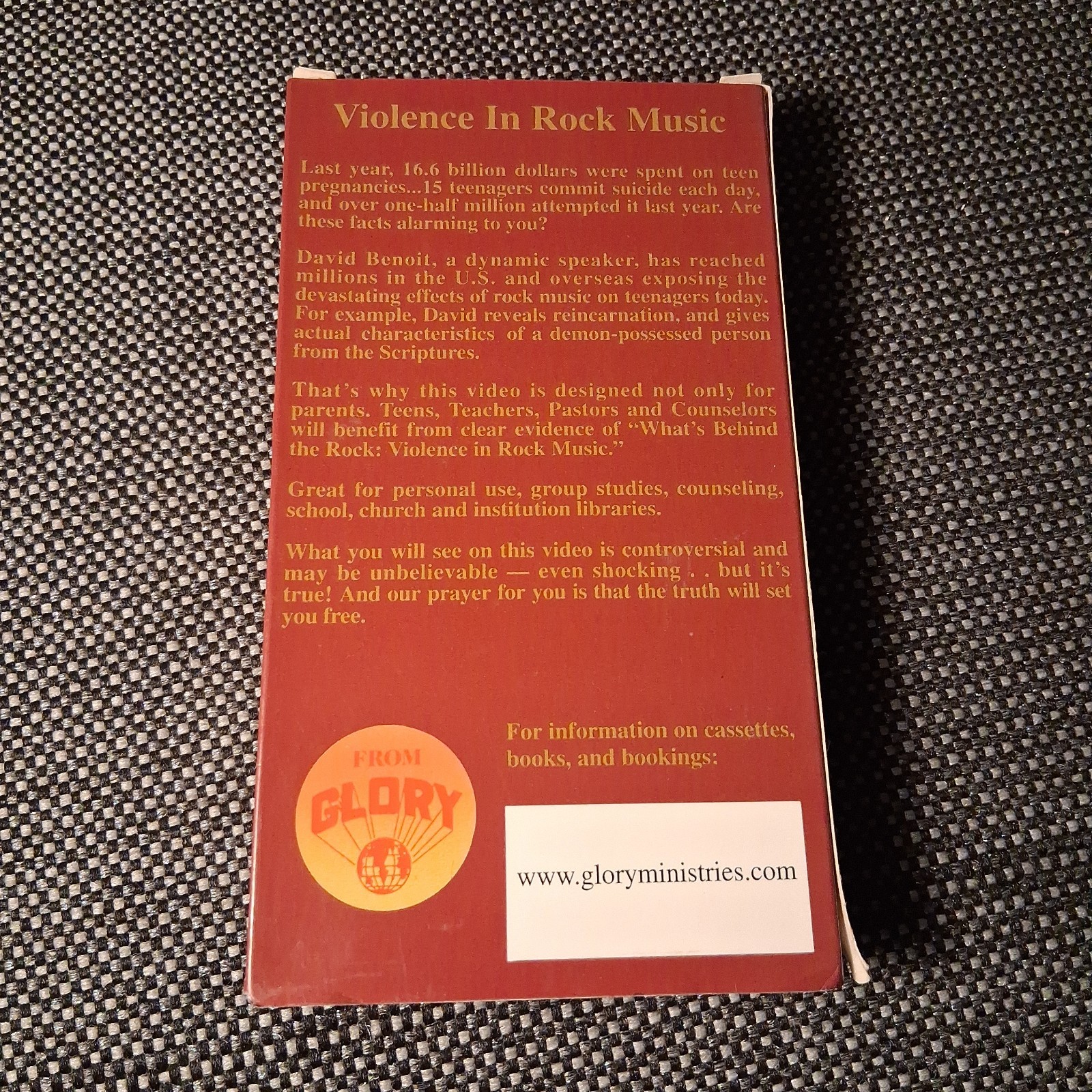 David Benoit Exposes Violence In Rock Music VHS 1987 Satanic Panic Rare