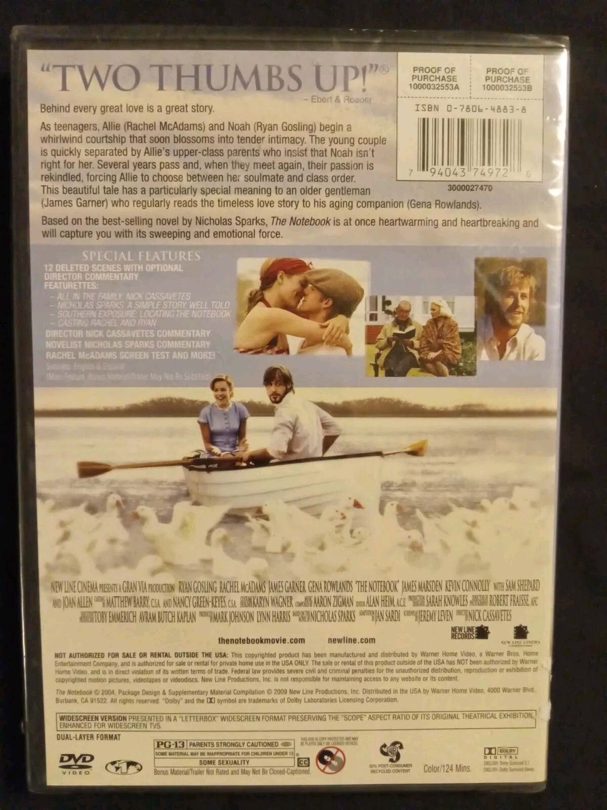 The Notebook DVD Ryan Gosling NEW