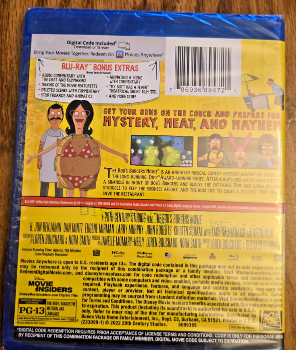 The Bob’s Burgers Movie (Blu-ray and Digital code 2022) Comedy, Animation sealed