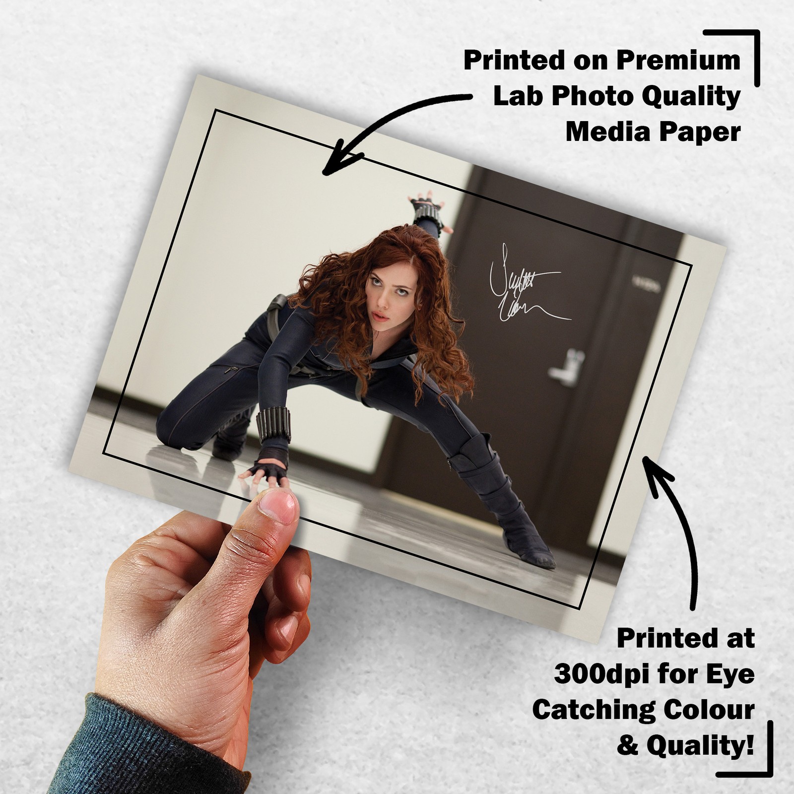 Scarlett Johansson Signed Autograph Photo Print 8×6 Black Widow Movie Star