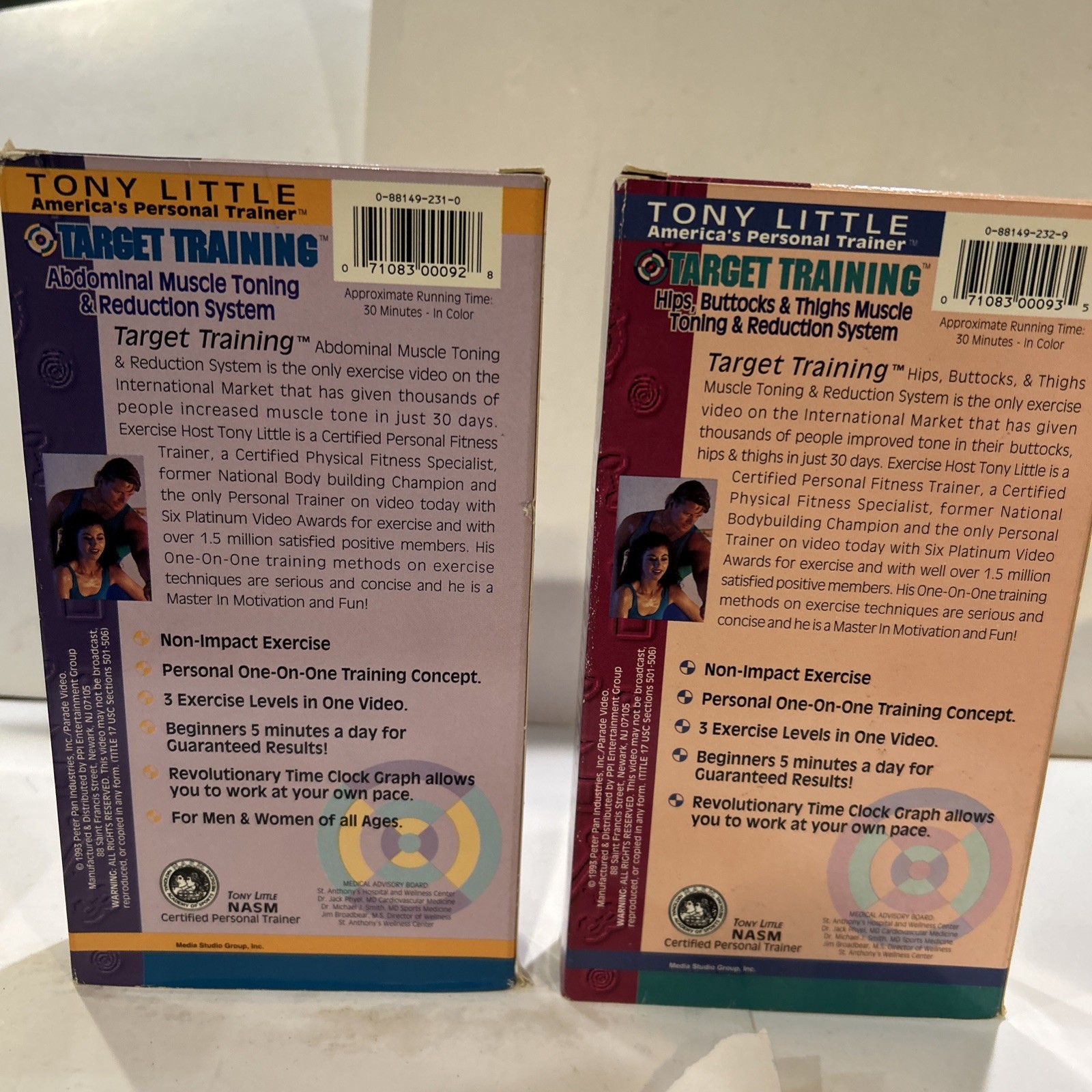 Tony Little Lot of 2 VHS Tapes Target Training Abdominal Hips Thighs 1993