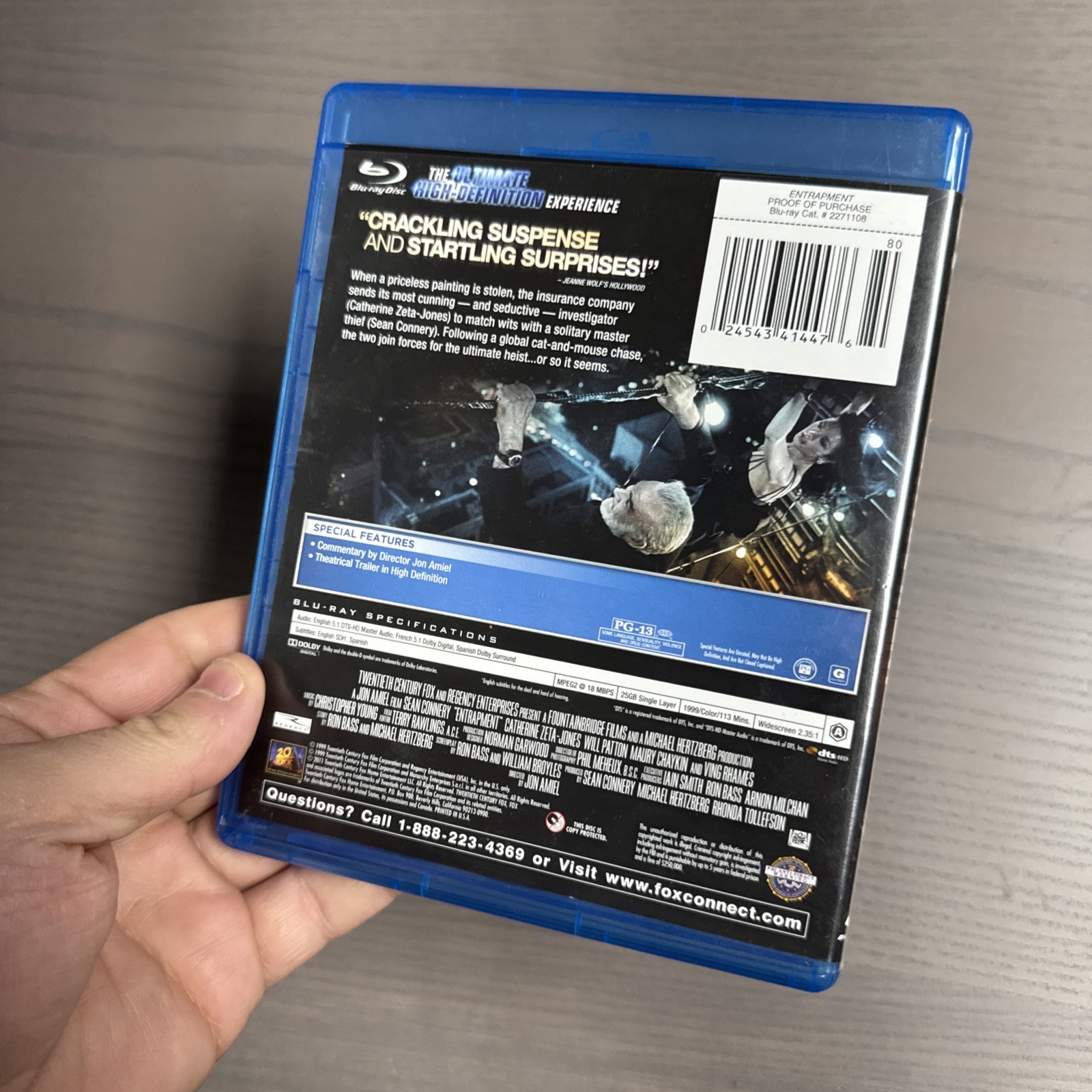 Entrapment (Blu-ray, 1999) – Sean Connery Catherine Zeta-Jones Tested