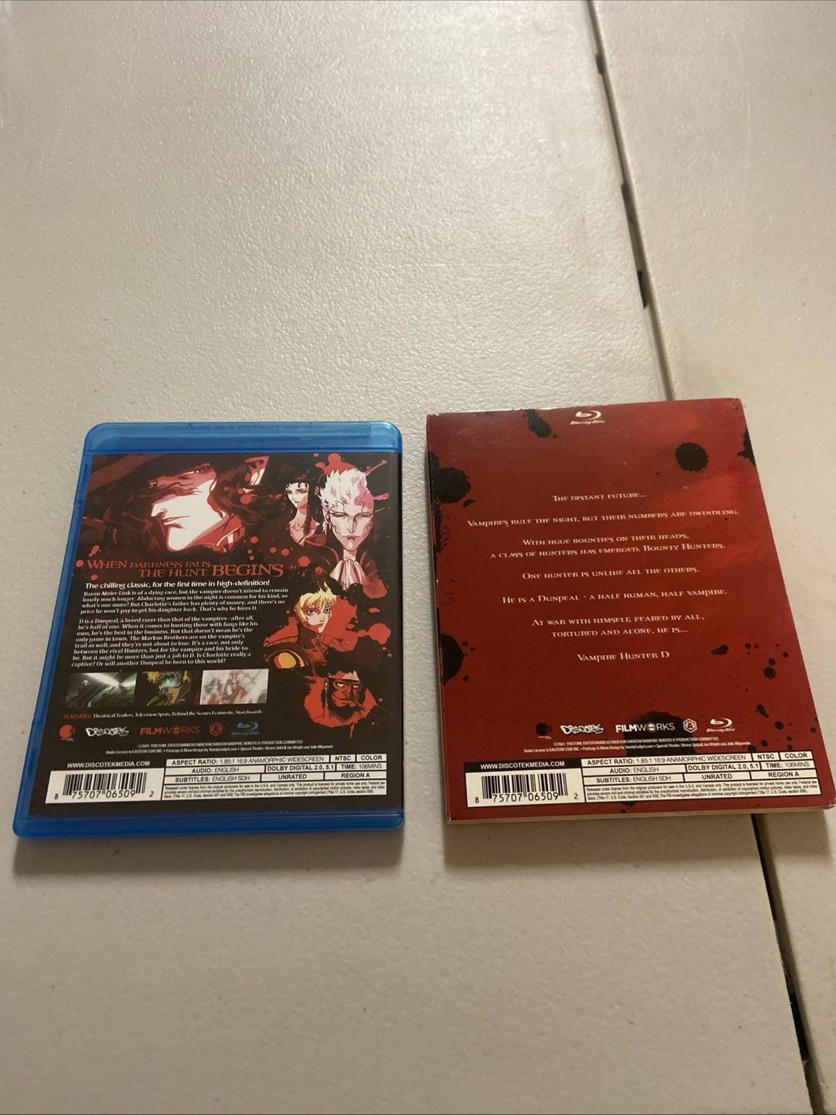 NEW SEALED Vampire Hunter D Bloodlust Movie Discotek BLURAY w/ Slipcover OOP