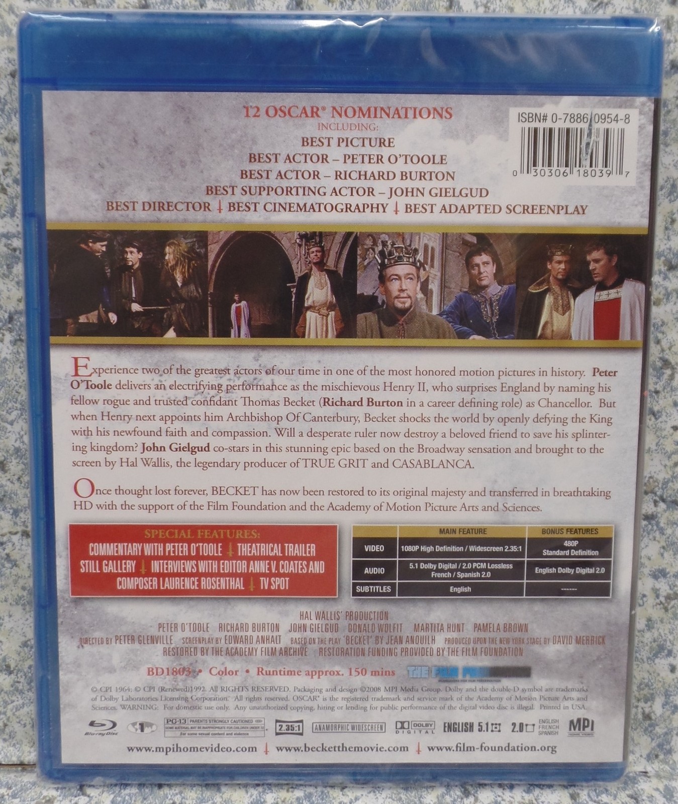 BLU-RAY Becket Richard Burton Peter O’Toole NEW SEALED