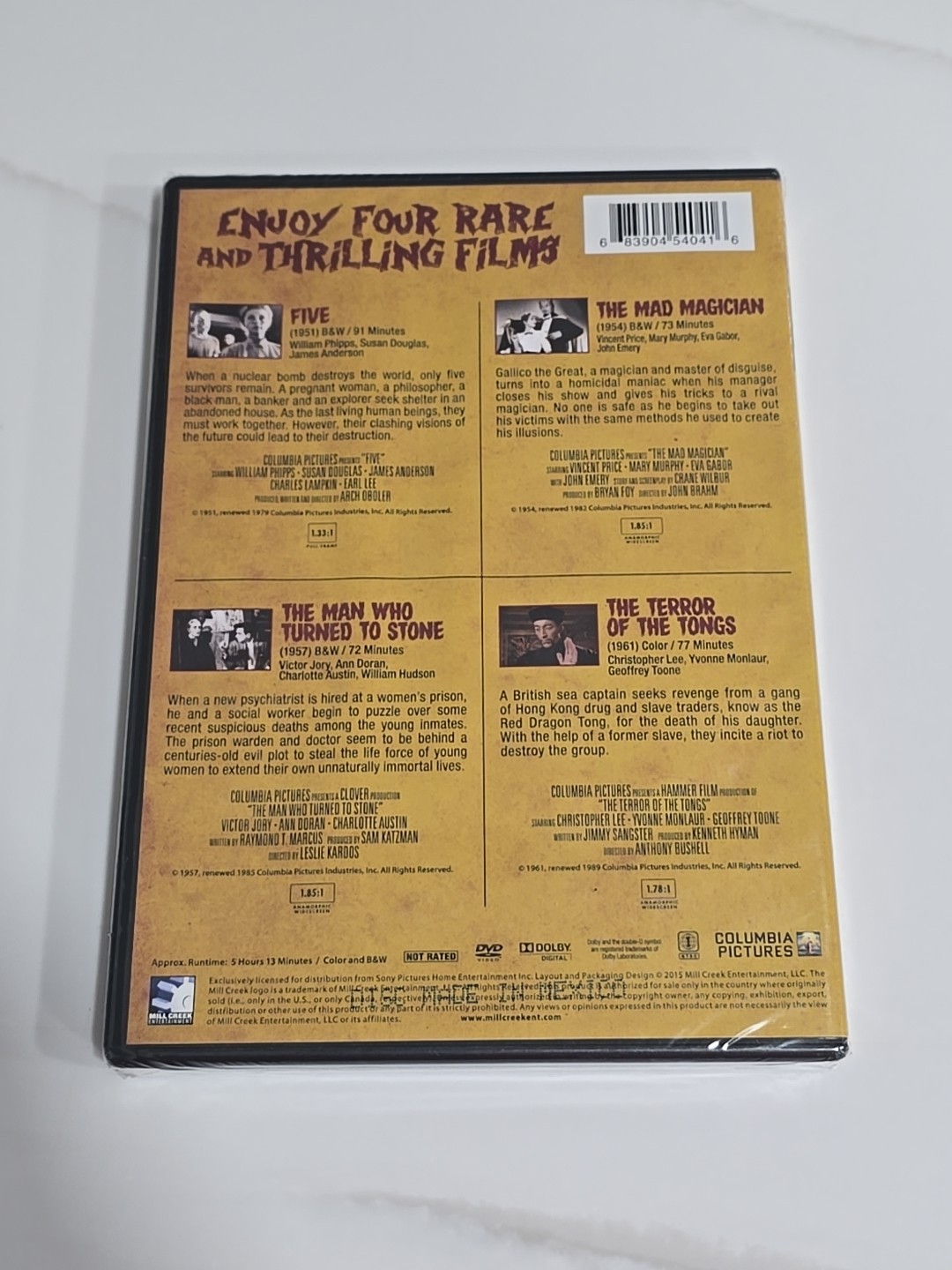 Classic Horror: Five, the Mad Magician, Man Who Turned to Stone (DVD) RARE NEW