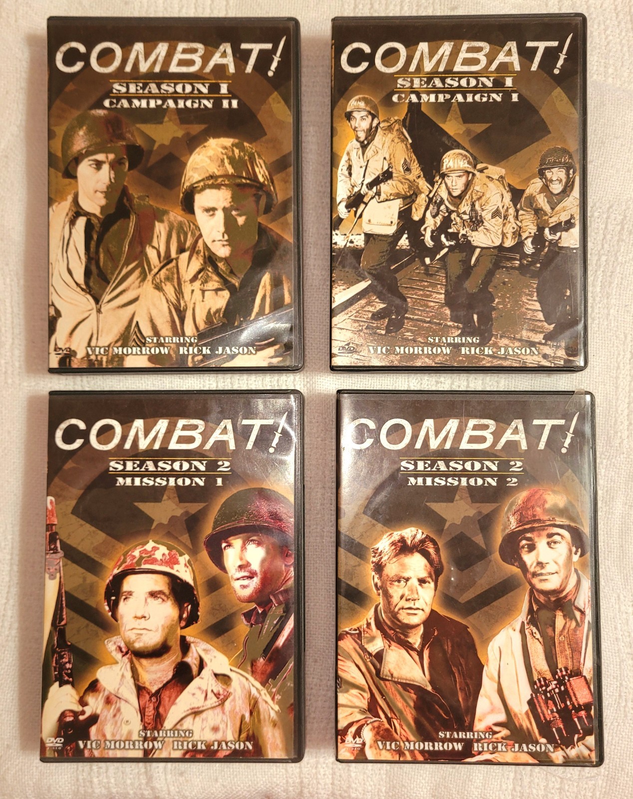 COMBAT! Season 1 Campaign 1 & 2 ~ Season 2: Mission 1 & 2 (16-DVD Set) Mint!