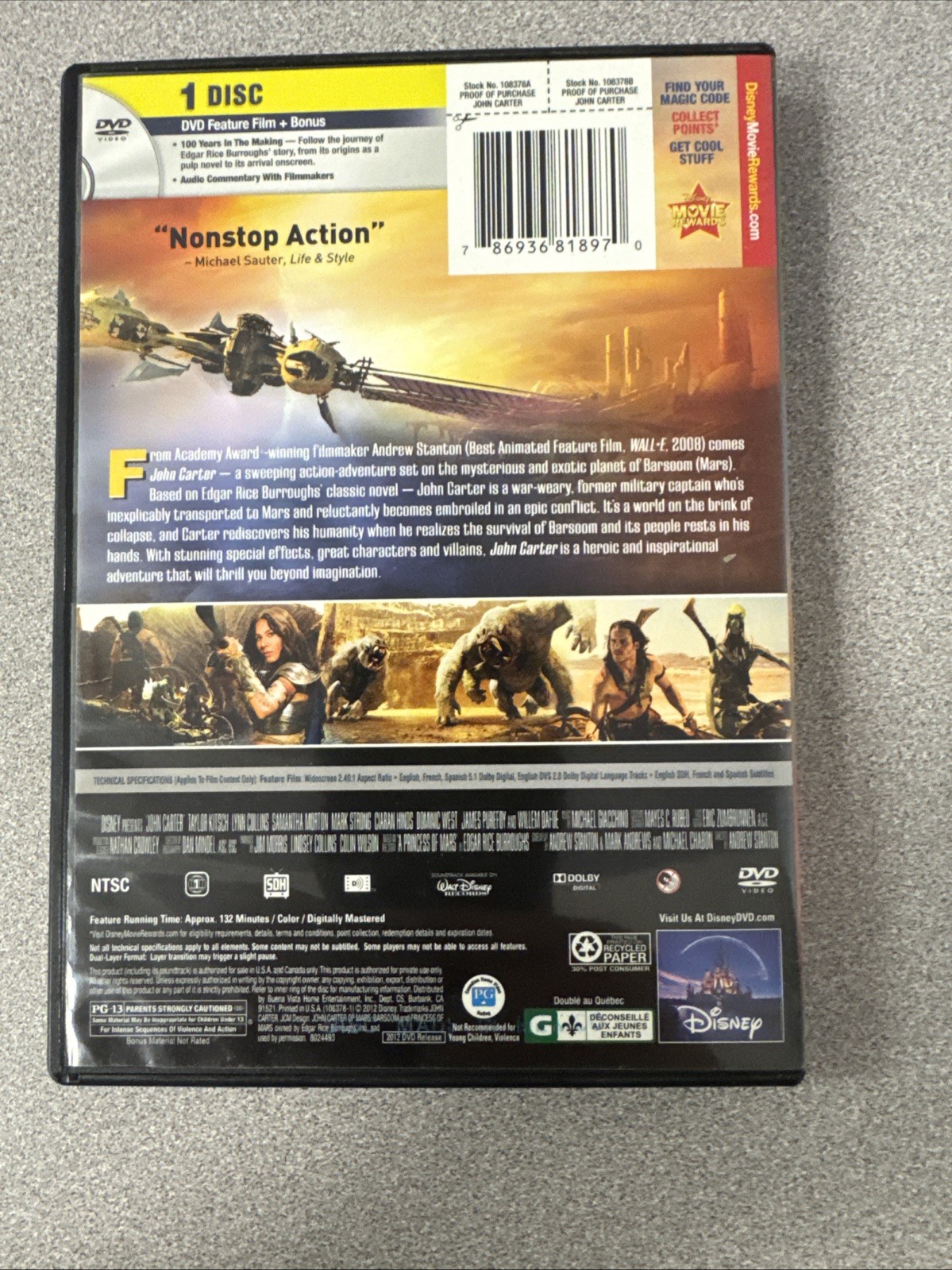John Carter (DVD, 2012)