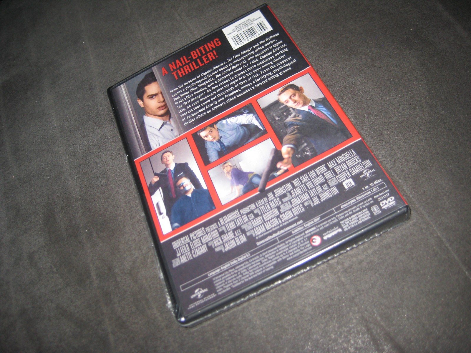 NOT SAFE FOR WORK (DVD 2014) BRAND NEW – NOT RATED – WIDESCREEN – THRILLER