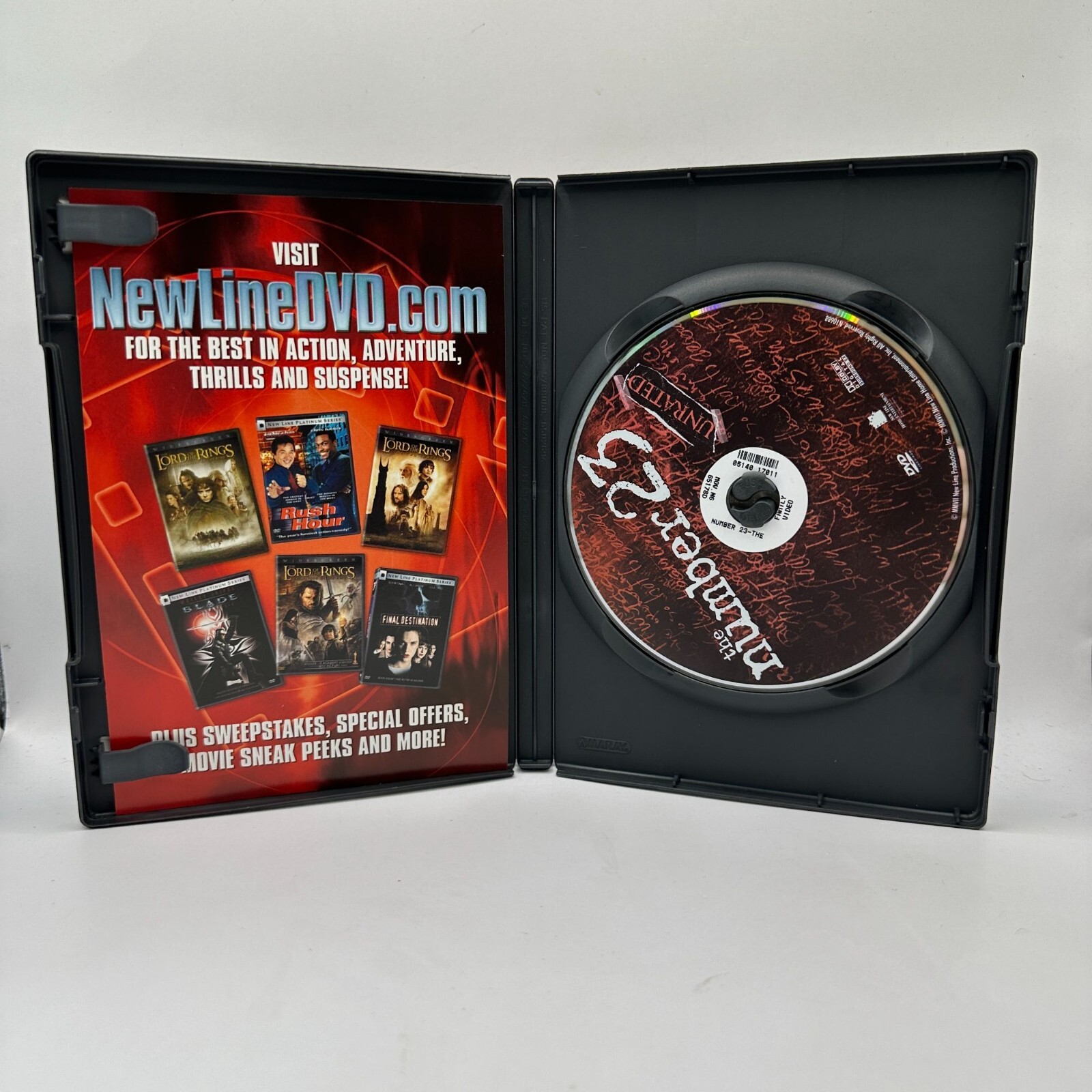 The Number 23 DVD Starring Jim Carrey InfiniFilm Unrated Edition