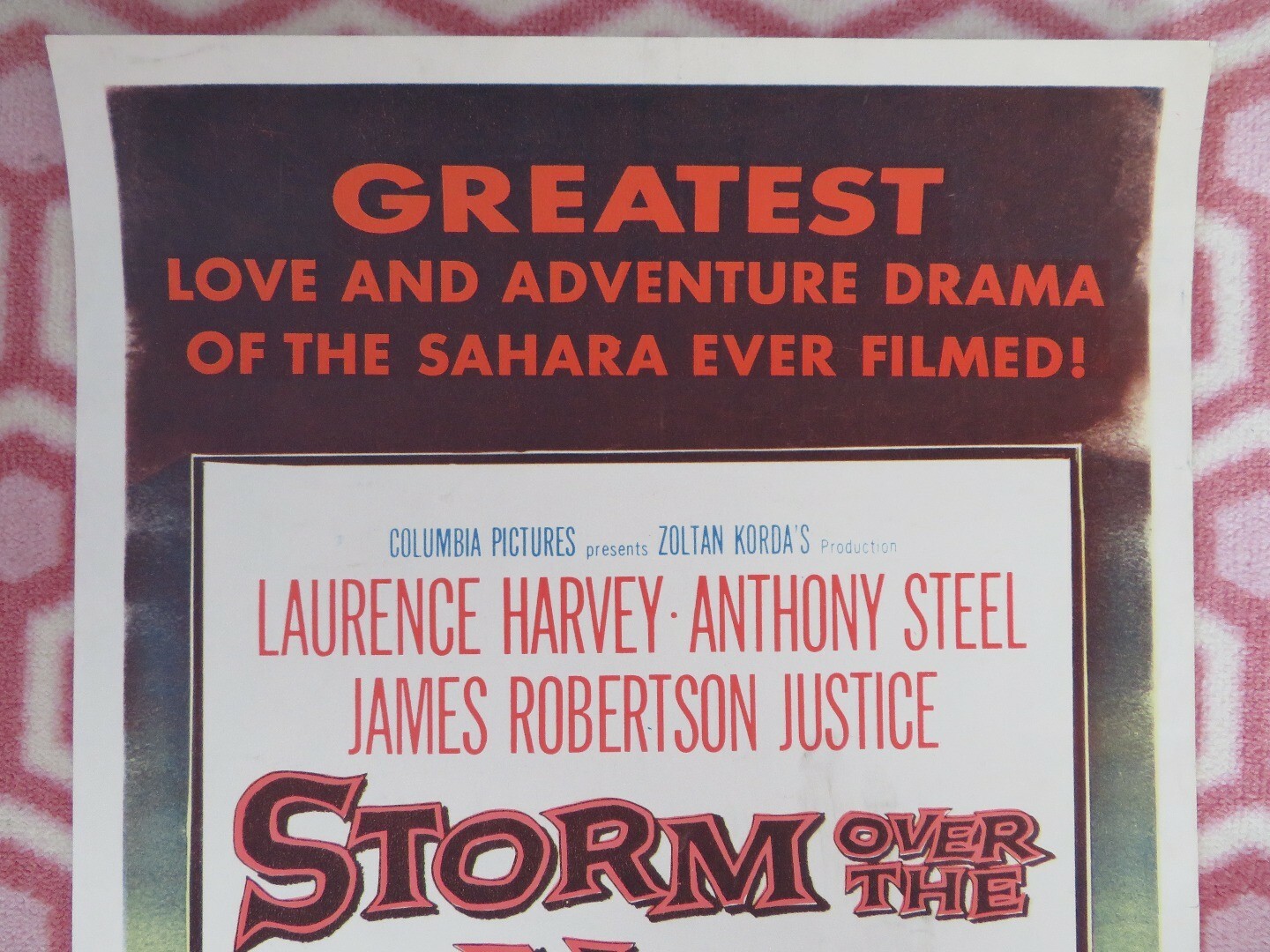 STORM OVER THE NILE US INSERT (14″x 36″) POSTER LAURENCE H ANTHONY STEEL 1956