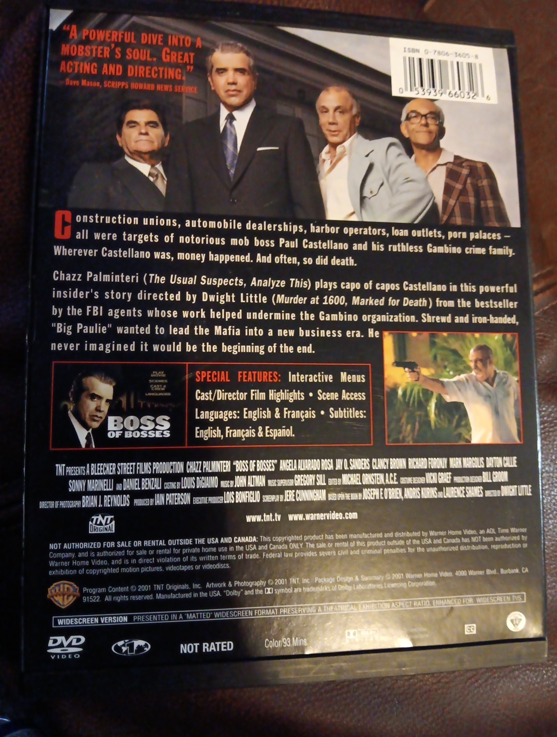 Boss Of Bosses DVD 2001 Chazz Palminteri EXCELLENT Disc Tested Fast Shipping