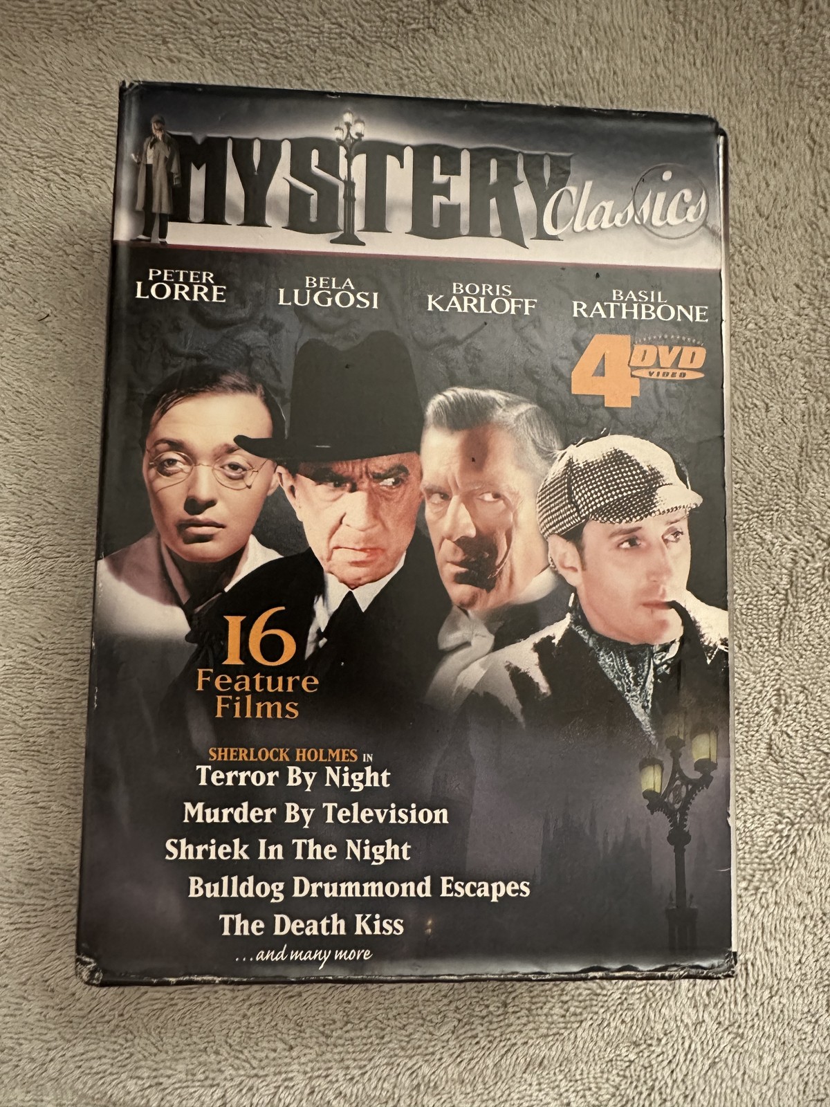 Mystery Classics DVD Set 16 Films Basil Rathbone Sherlock Holmes Lugosi Karloff