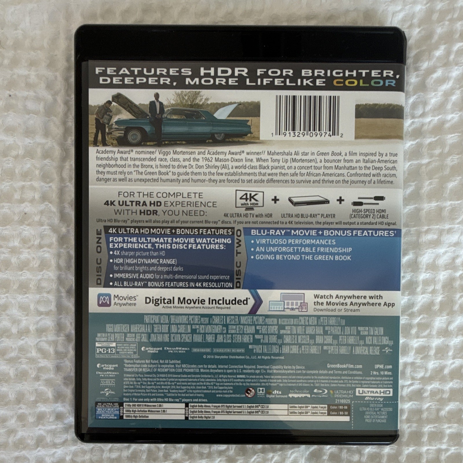 Green Book (2018) 4K UHD + Blu-ray + Digital Universal Viggo Mortensen Ali