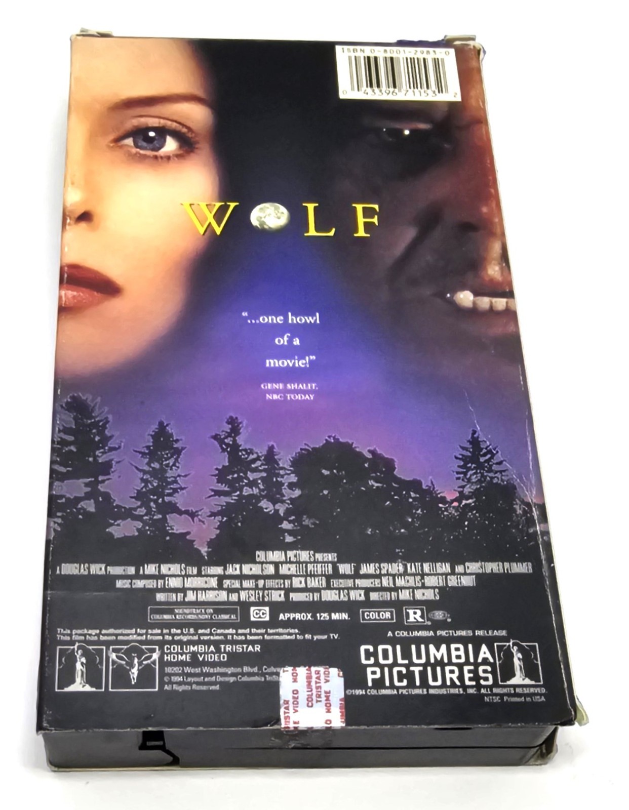 Wolf VHS 1994 Jack Nicholson Michelle Pfeiffer