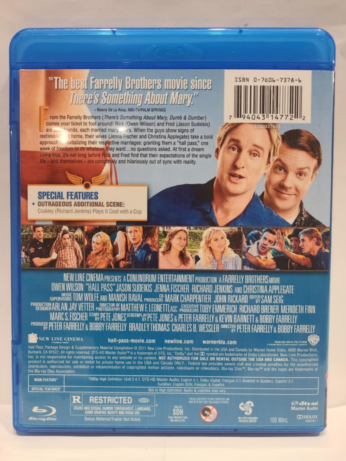 HALL PASS (Blu-ray, 2011) Owen Wilson/Jason Sudeikis. One Week, No Rules!!