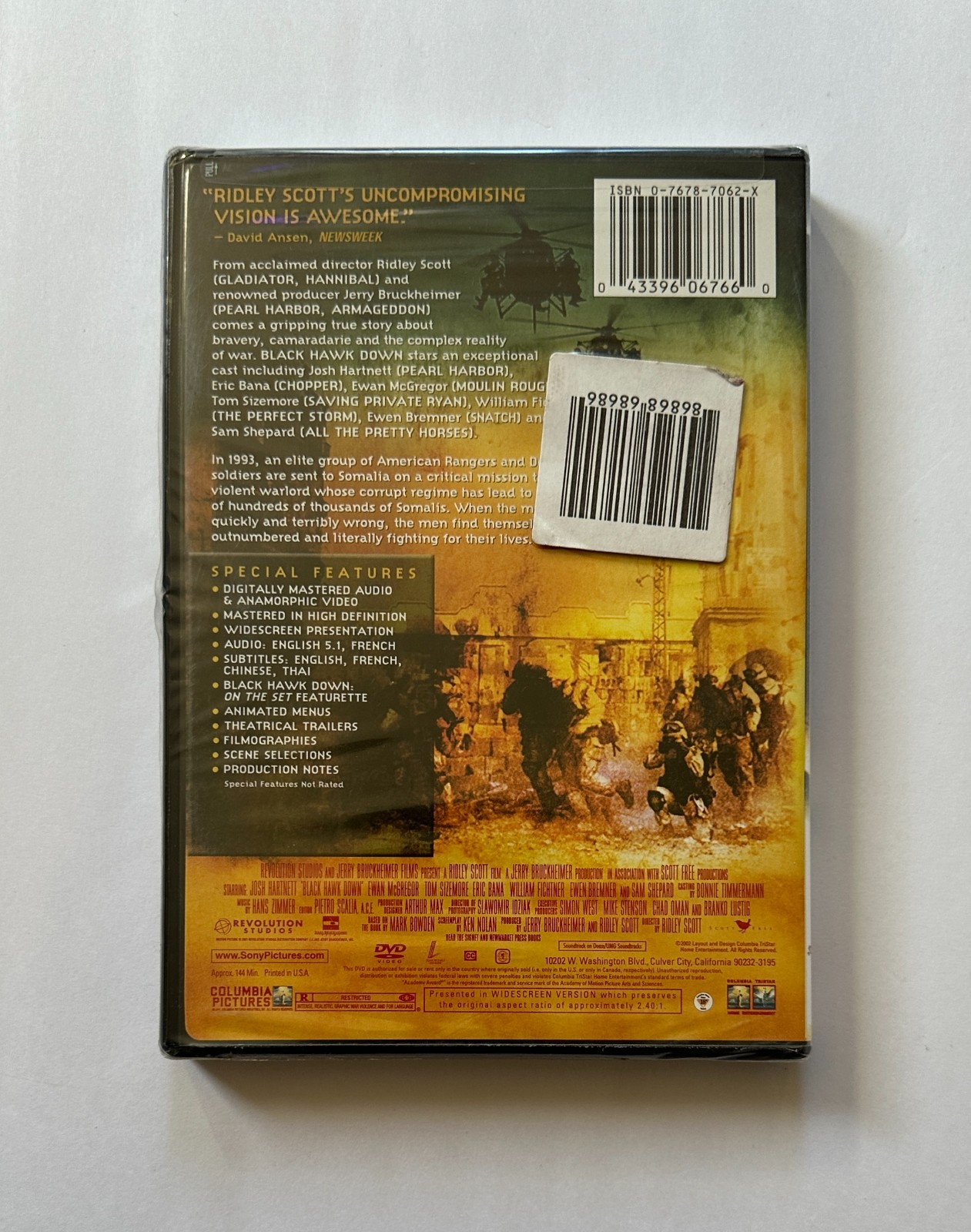Ridley Scott BLACK HAWK DOWN (2001) Josh Hartnett/Eric Bana | 2002 DVD