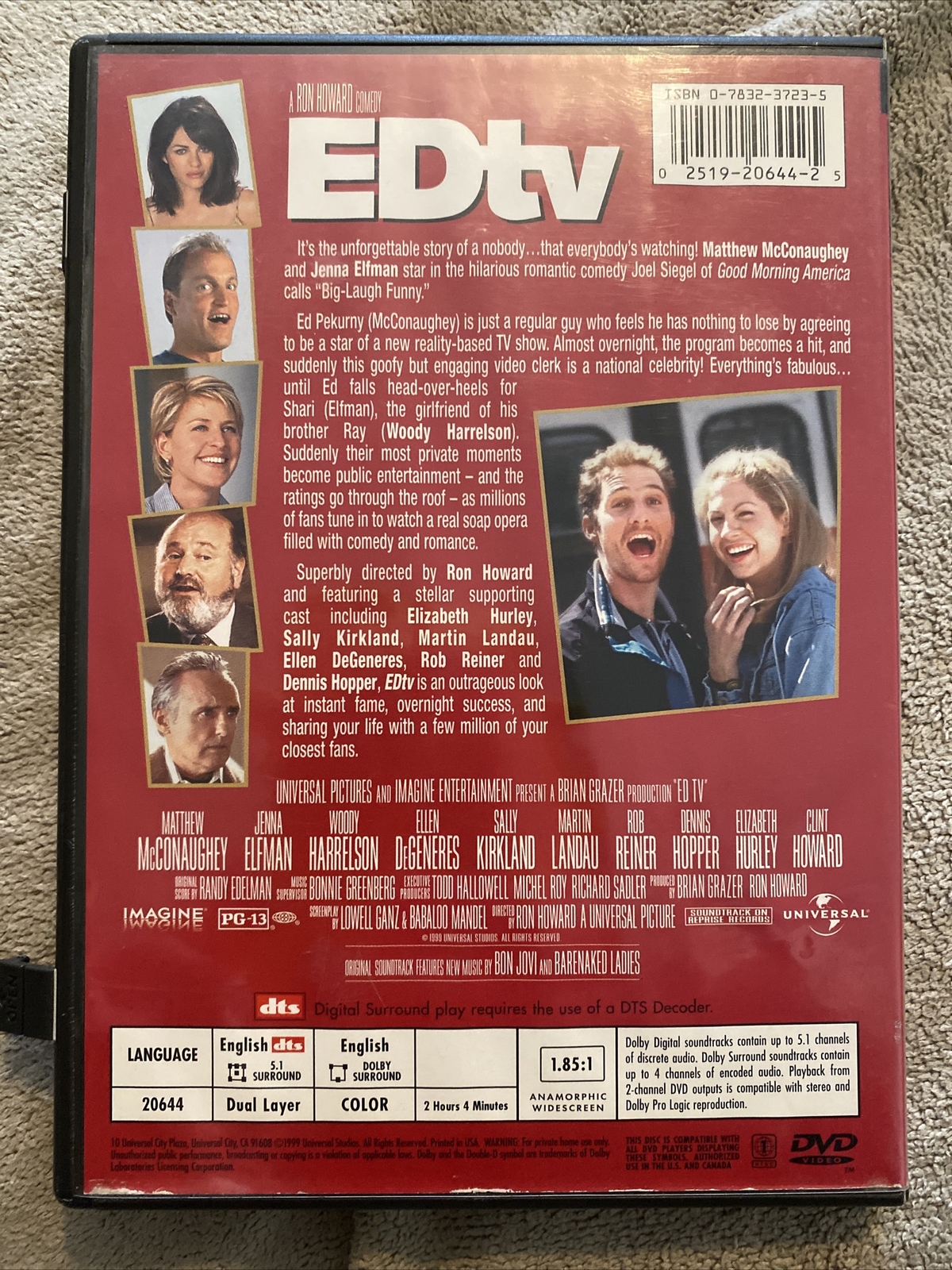 EdTV (DVD, 1999) Matthew MsConaughey. Excellent Condition. See Pictures!!