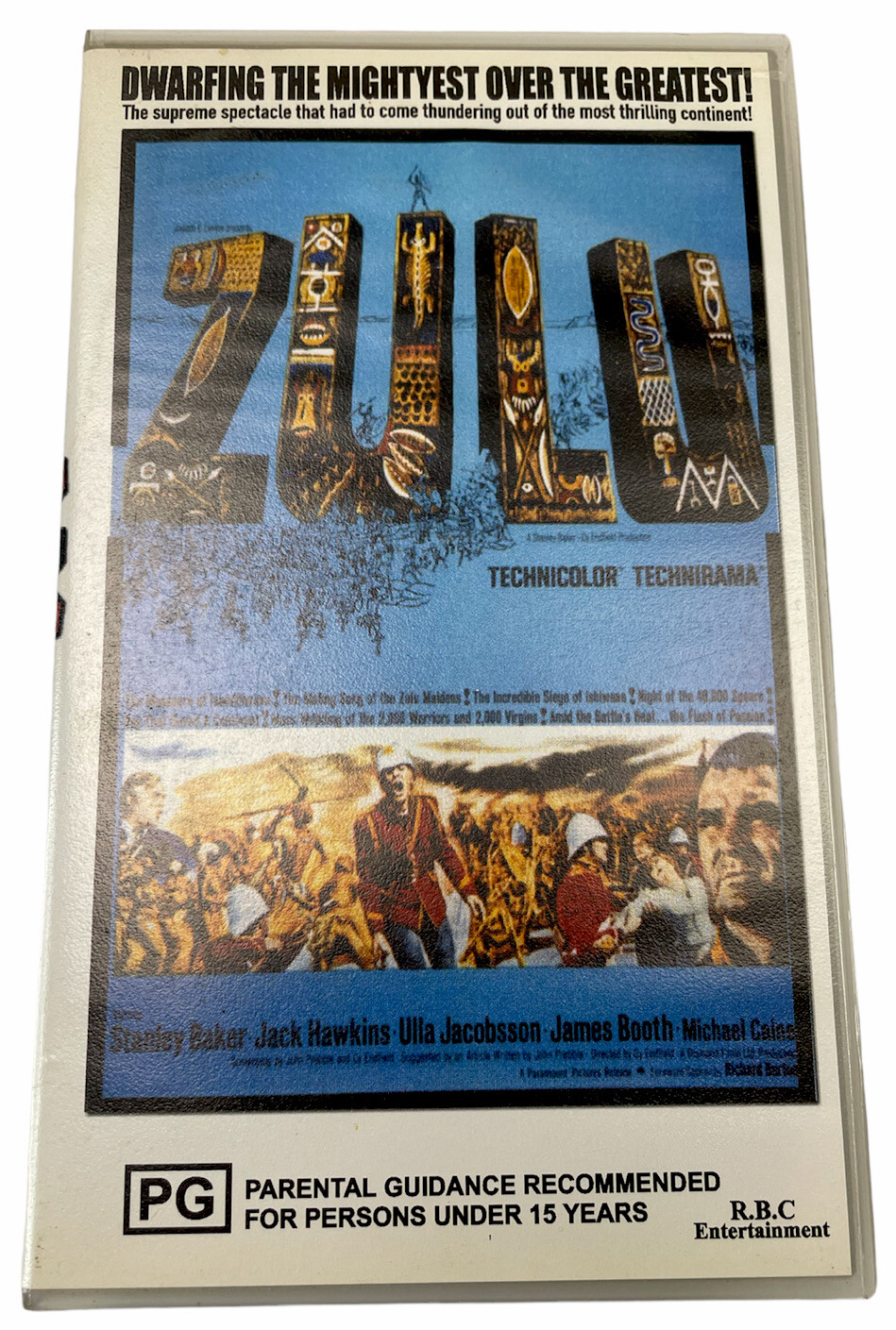 ZULU Michael Caine VHS Video Cassette Tape PAL Clear Small Box PG 1964