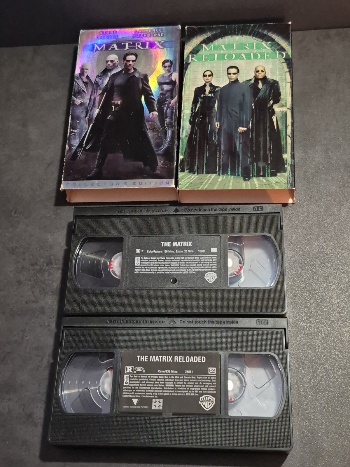 VHS Tape Lot of 2 The Matrix/The Matrix Reloaded Keanu Reeves – Tested