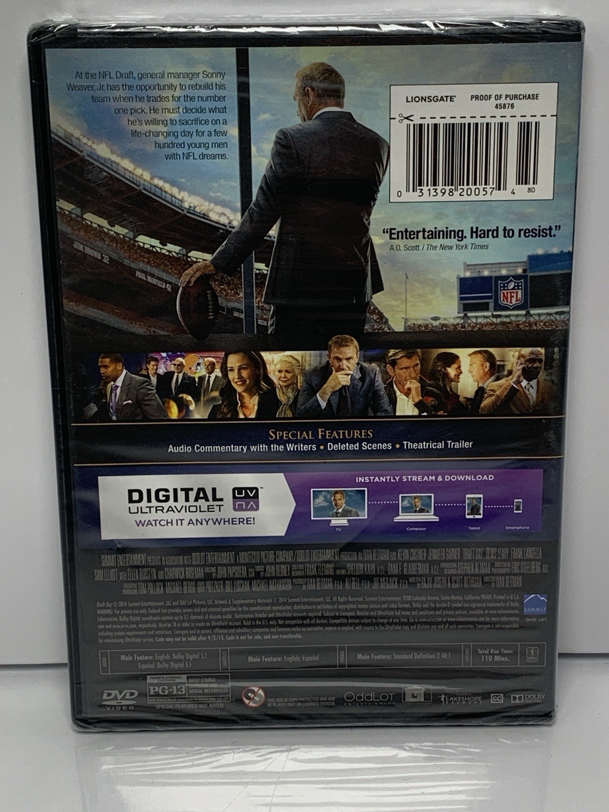 Draft Day (DVD, Widescreen, 2014) Kevin Costner new factory sealed