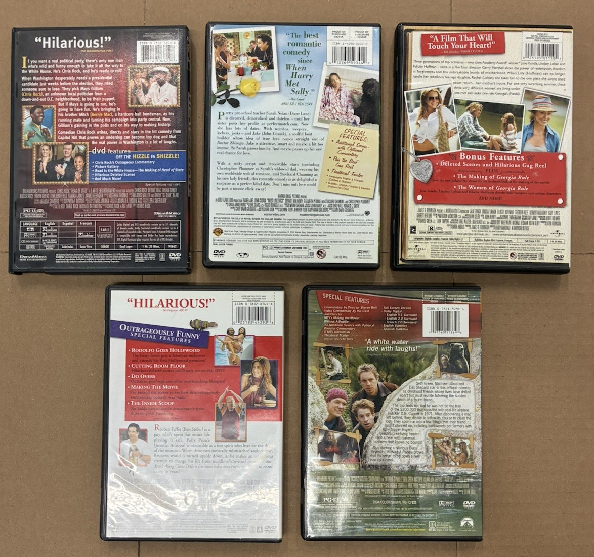 Lot of 5 DVD Movies Comedy, Drama , Romantic Comedy