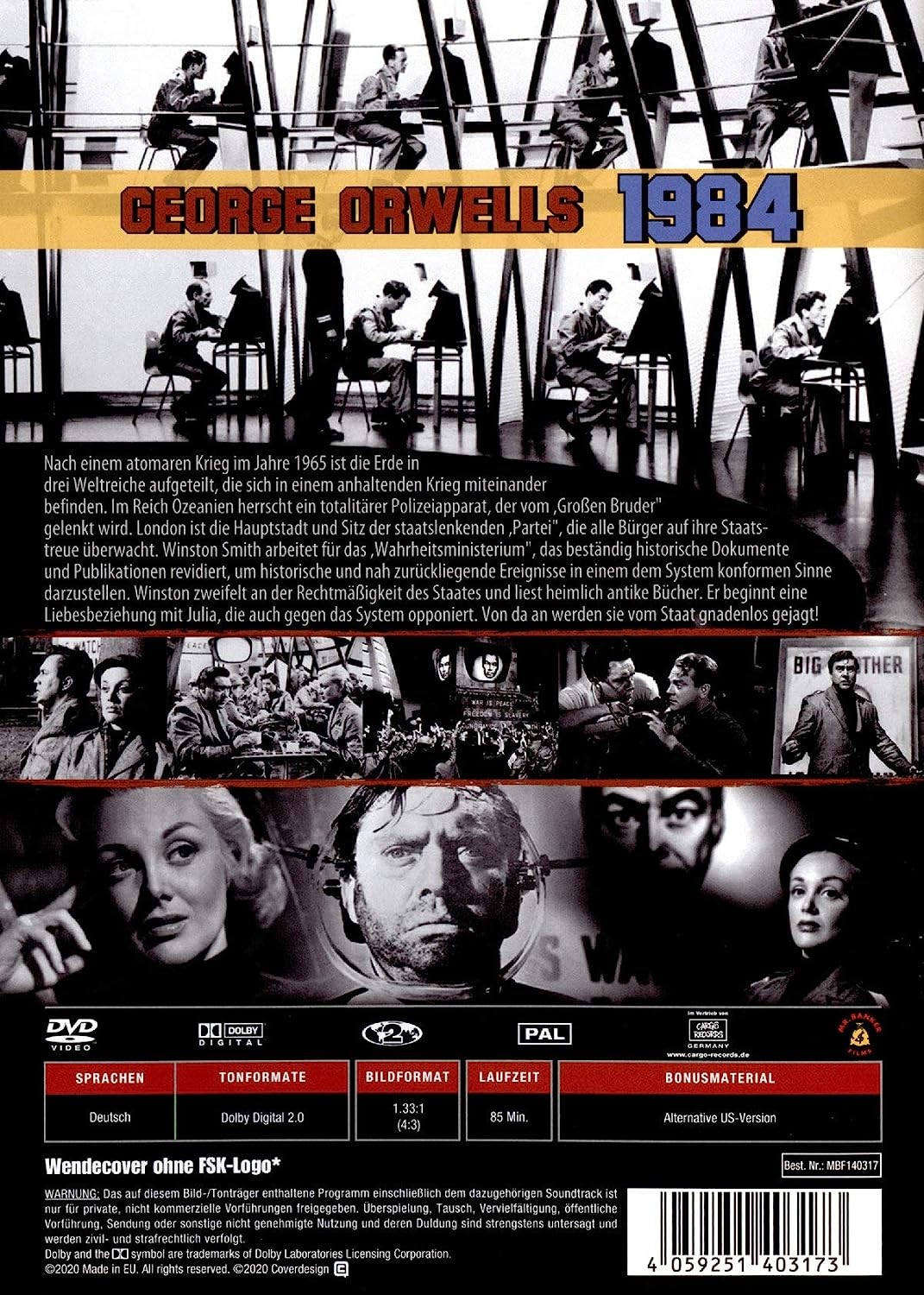 1984 (DVD) Edmond O’Brien Donald Pleasence Michael Anderson (UK IMPORT)