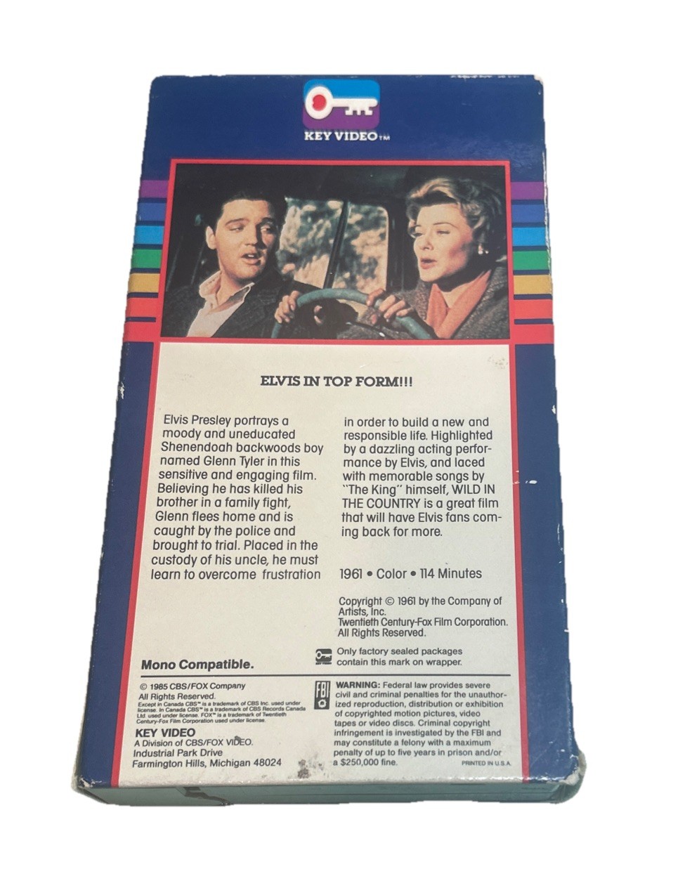 Wild in the Country VHS Elvis Presley Hope Lange Tuesday WELD Play Tested