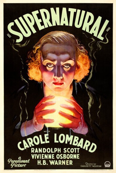 SUPERNATURAL 1933 RARE HORROR ON DVD-R CAROLE LOMBARD STARS